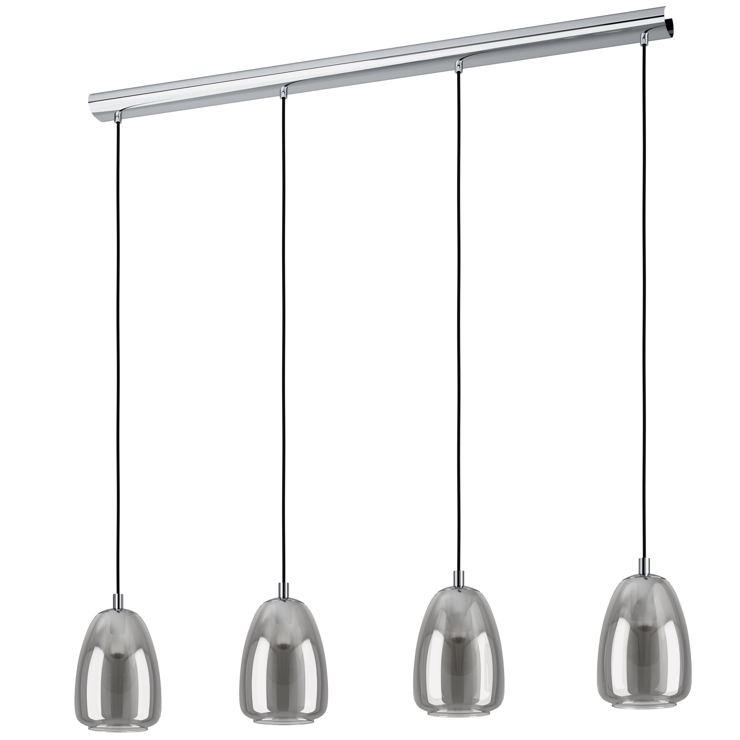 Suspension 4 lumières ALOBRASE Verre fumé L108cm