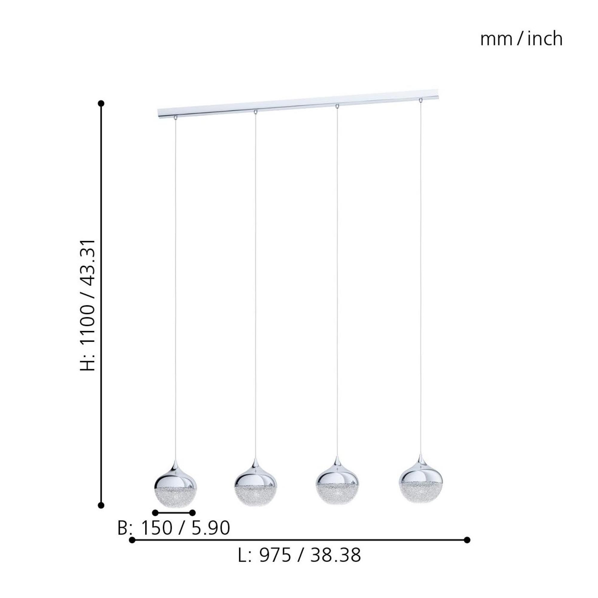 Suspension plastique argenté MIOGLIA 1 E14 4X25W