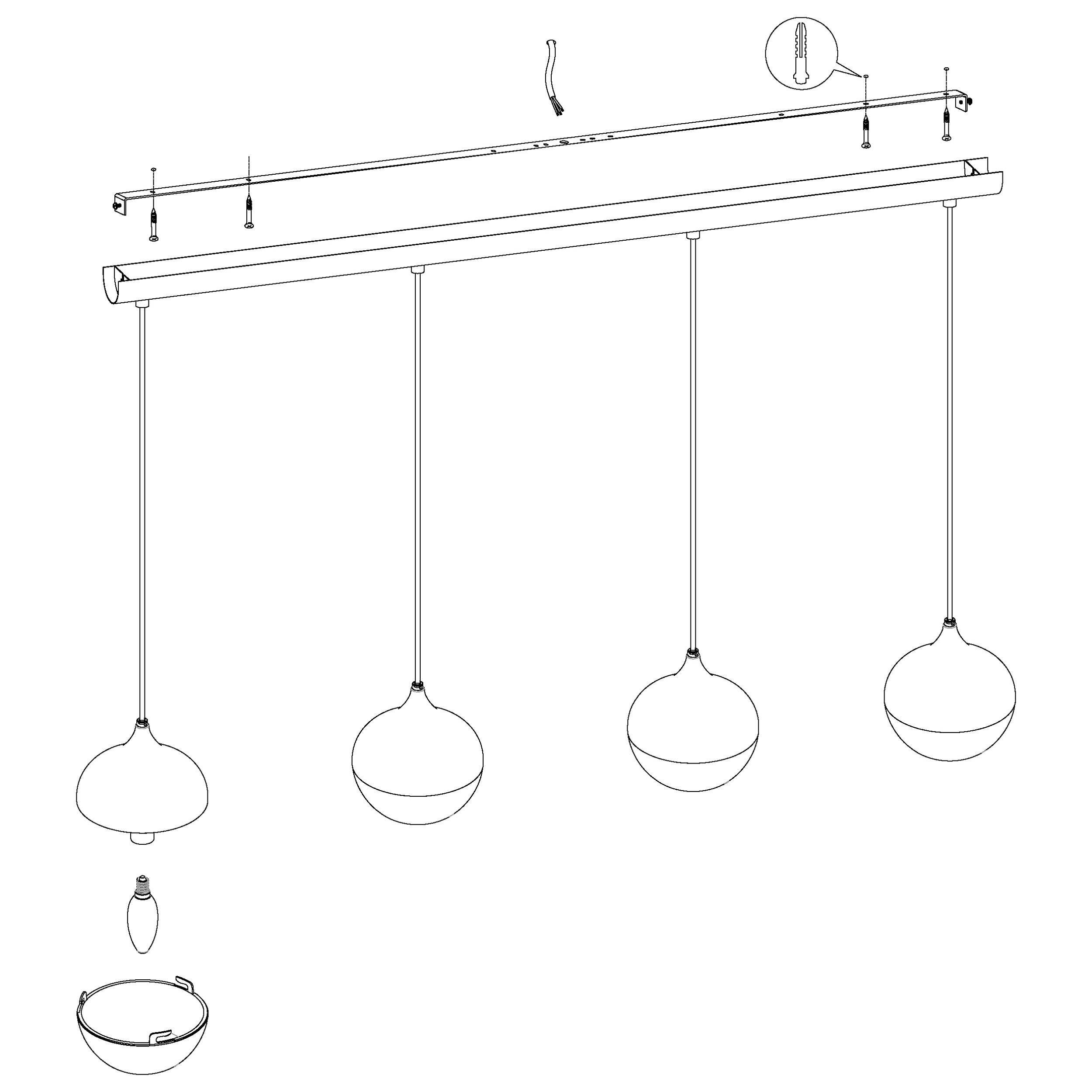 Suspension plastique argenté MIOGLIA 1 E14 4X25W