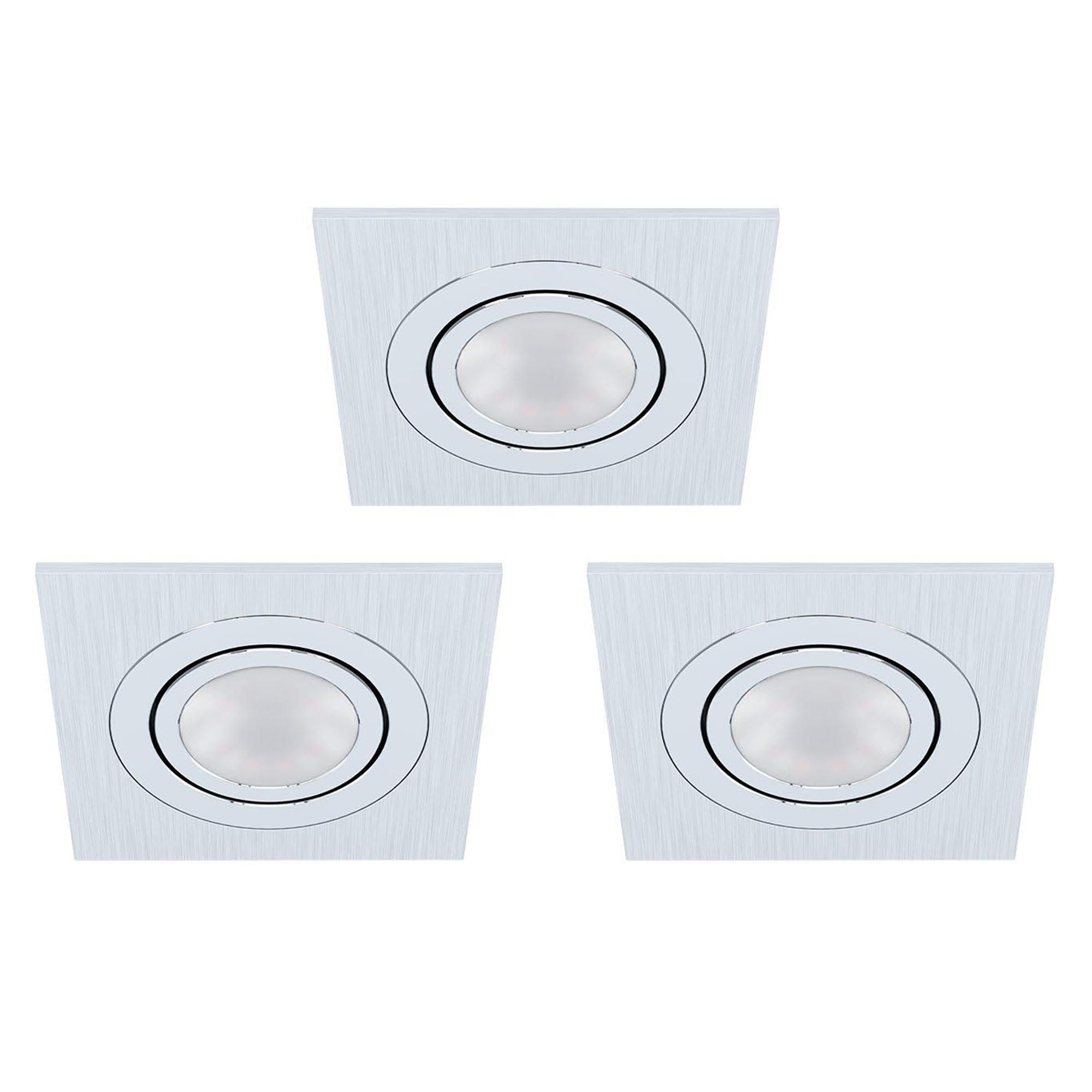 Spot à encastrer métal argenté AREITIO Carré GU10 3X4,6W