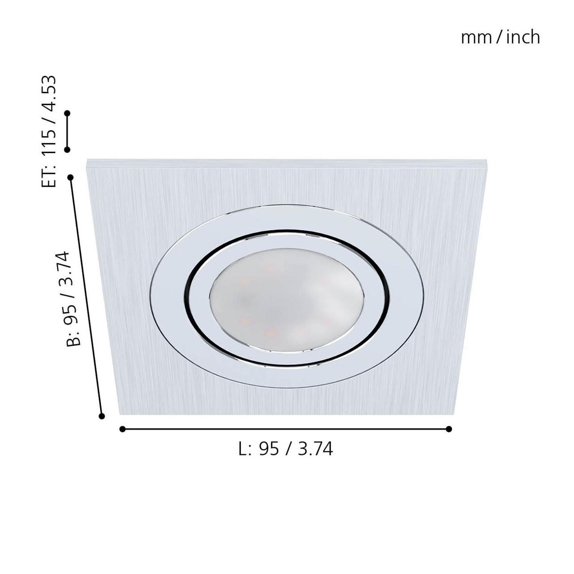 Spot à encastrer métal argenté AREITIO Carré GU10 3X4,6W