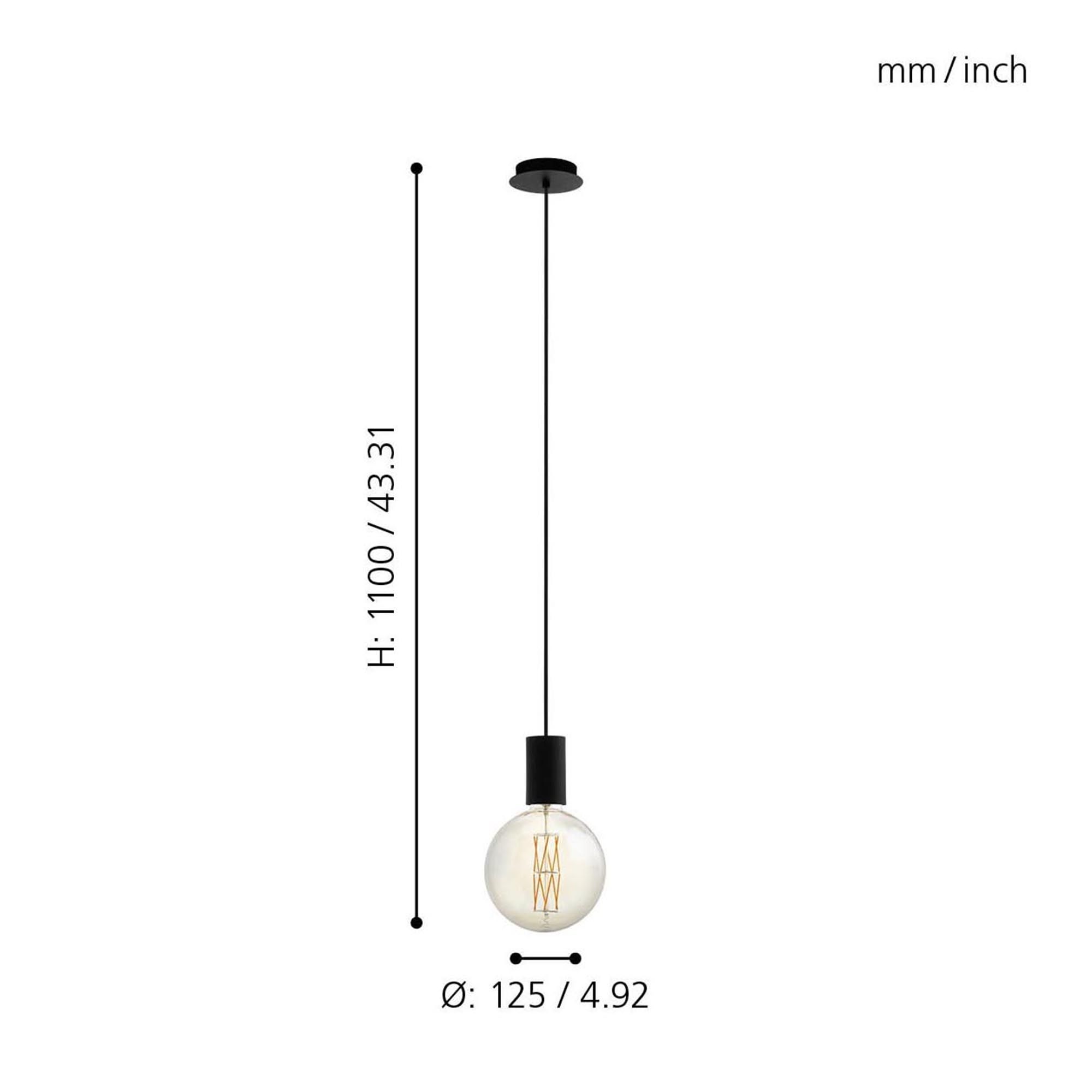 Suspension métal noir POZUETA E27 1X40W