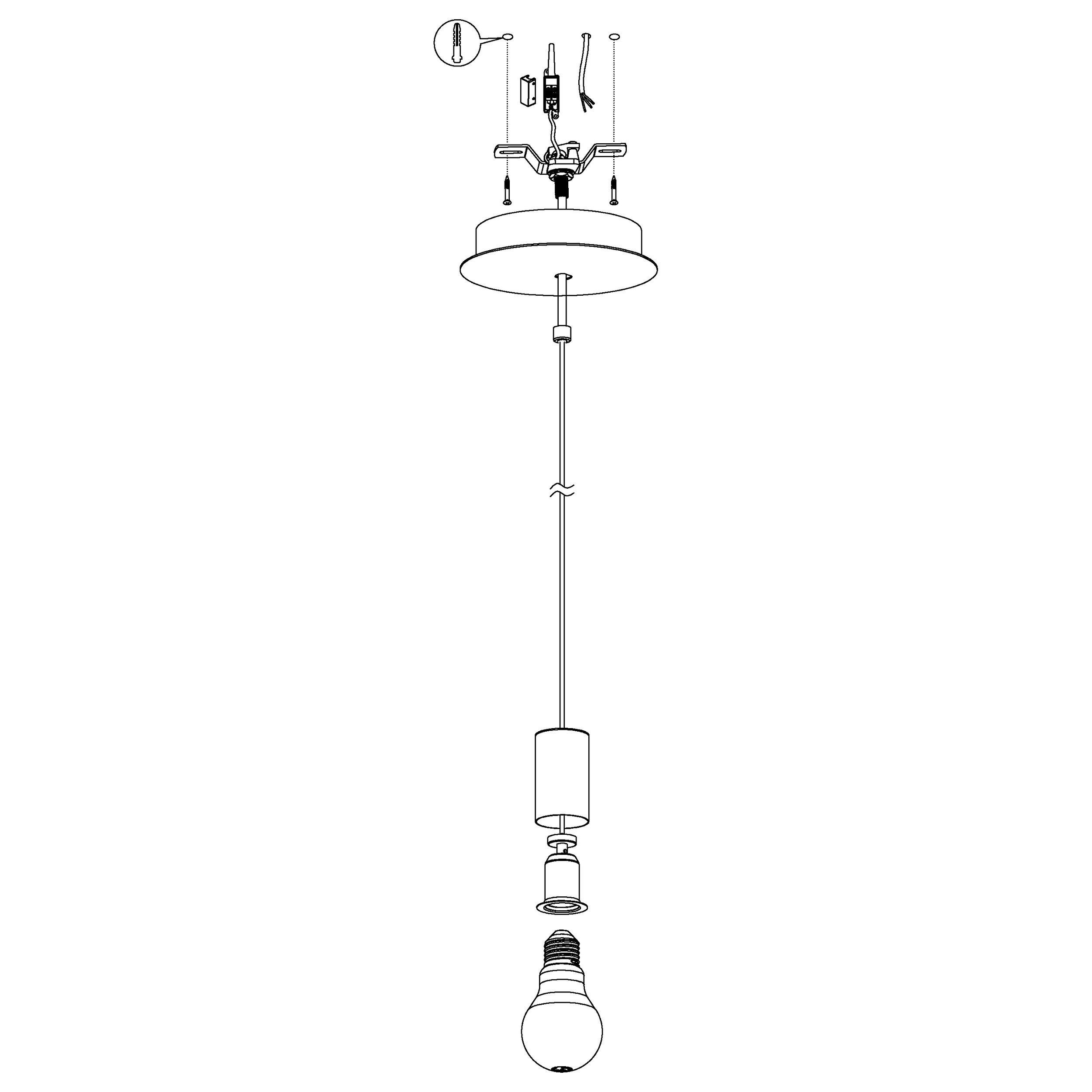 Suspension métal noir POZUETA E27 1X40W