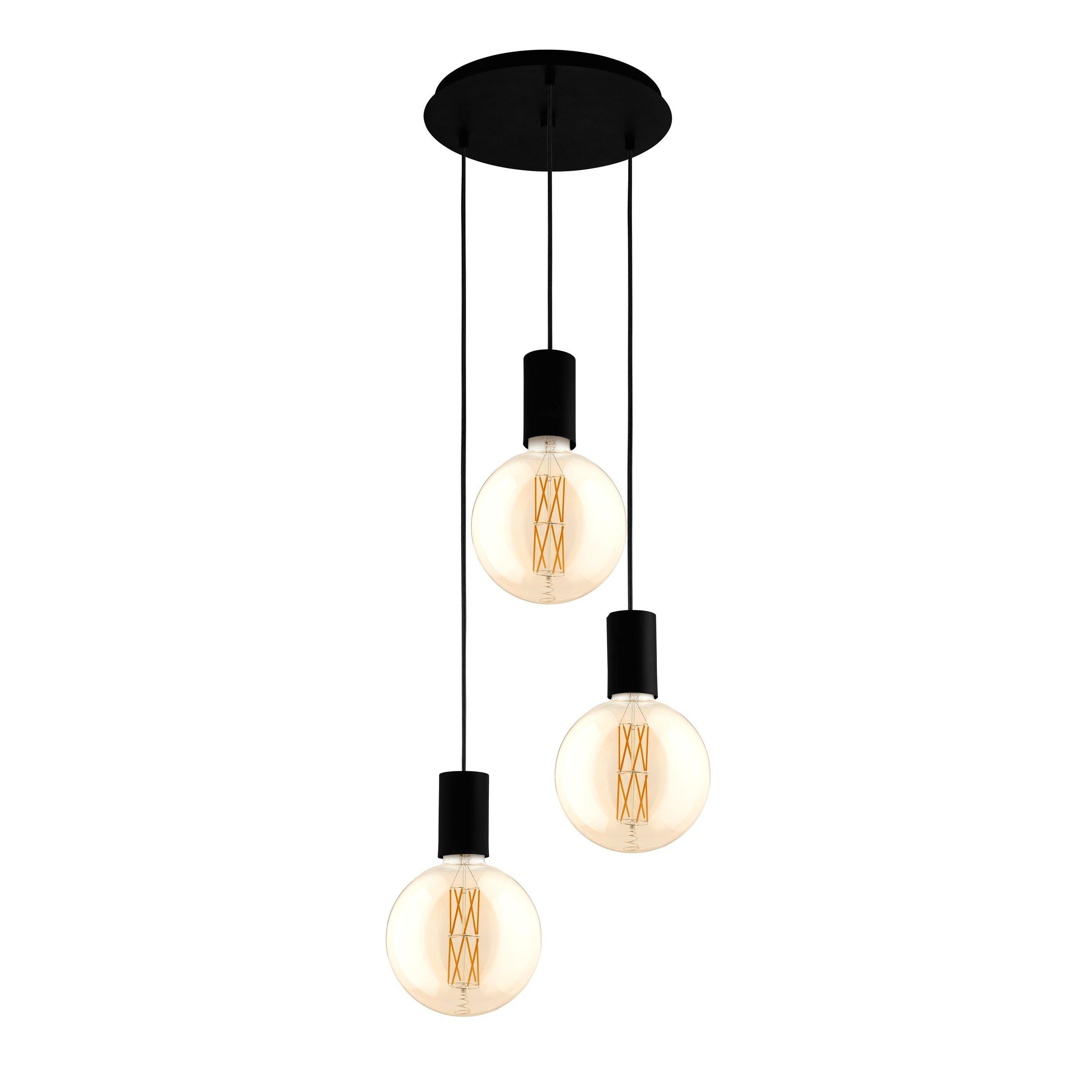 Suspension métal noir POZUETA cascade 3 E27 3X40W