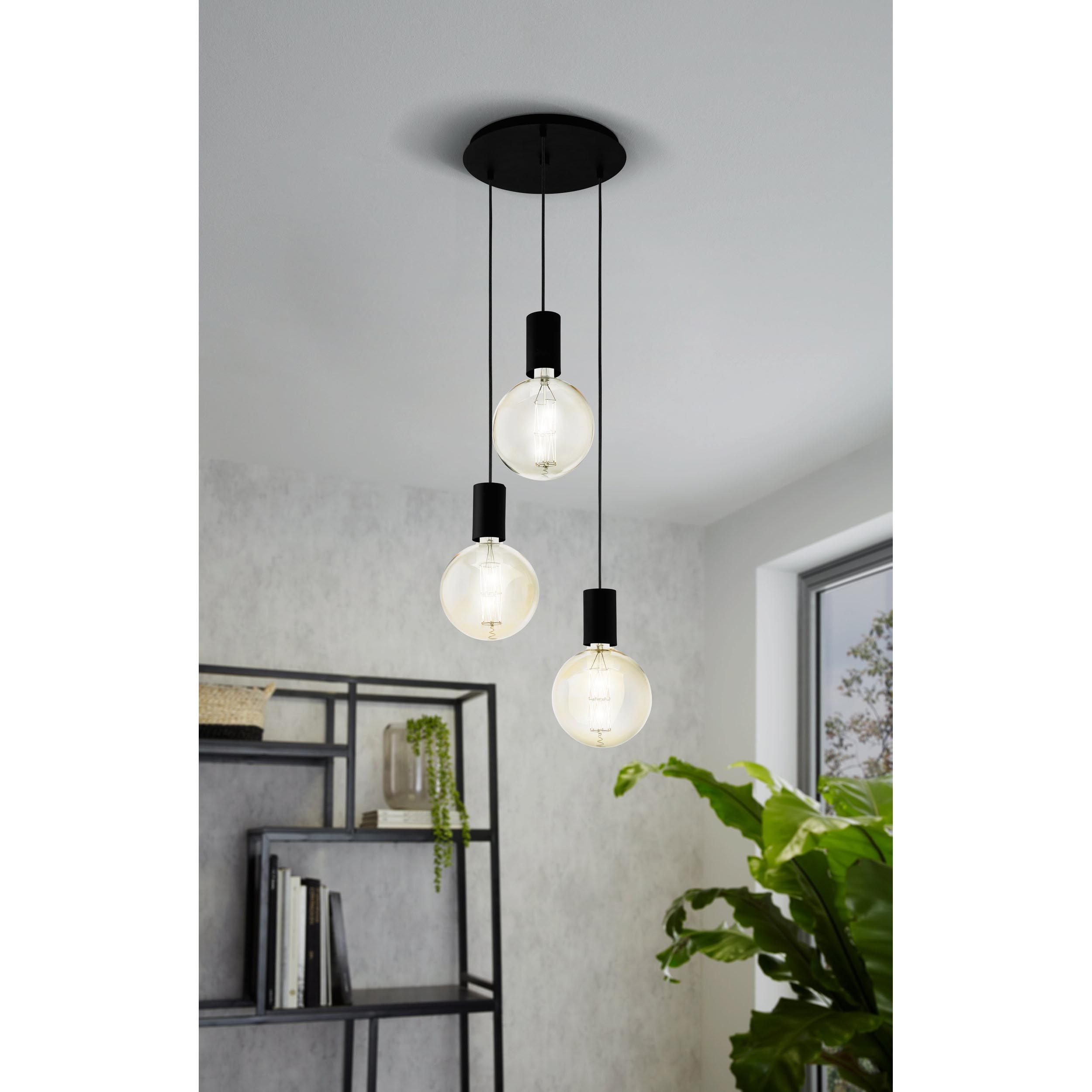 Suspension métal noir POZUETA cascade 3 E27 3X40W