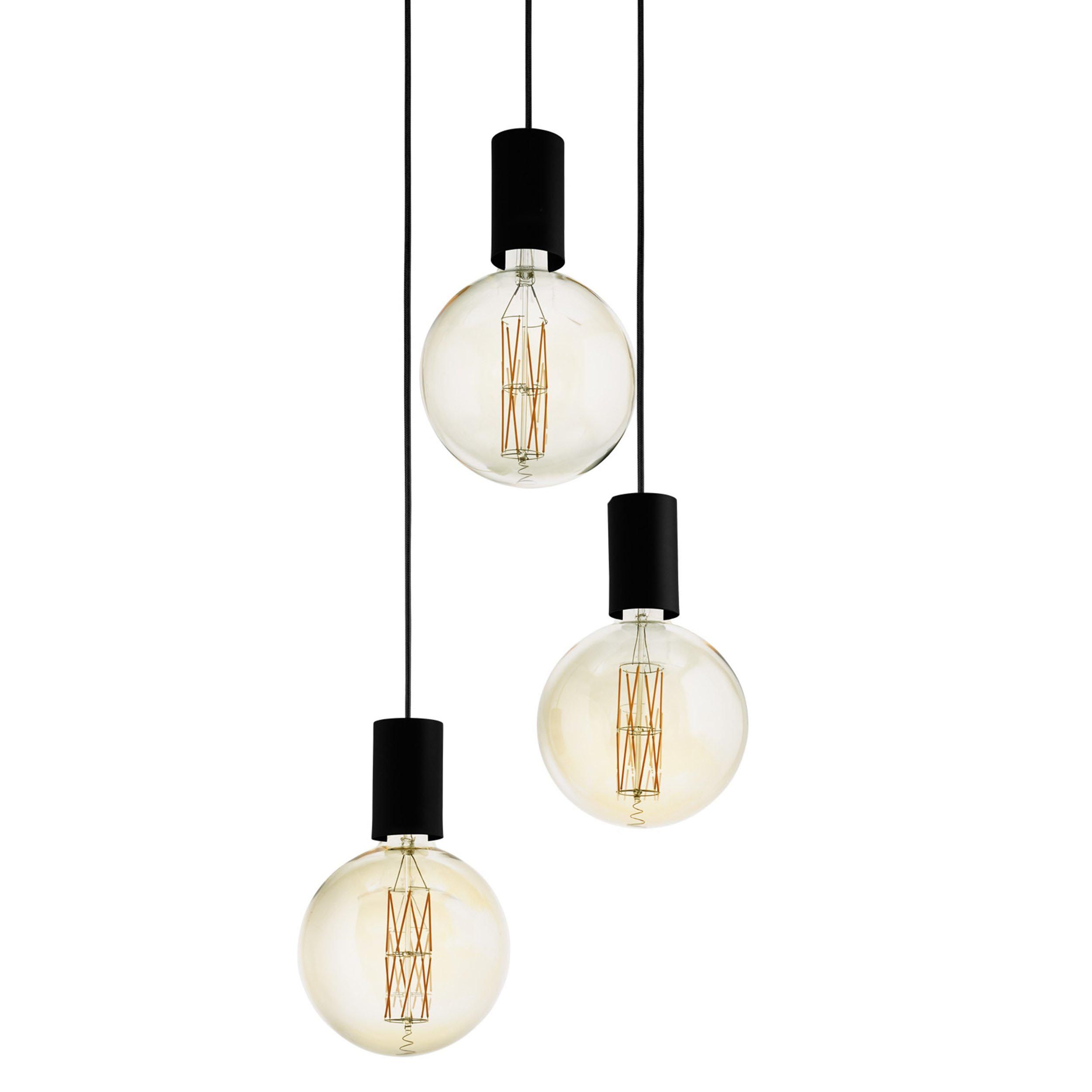 Suspension métal noir POZUETA cascade 3 E27 3X40W