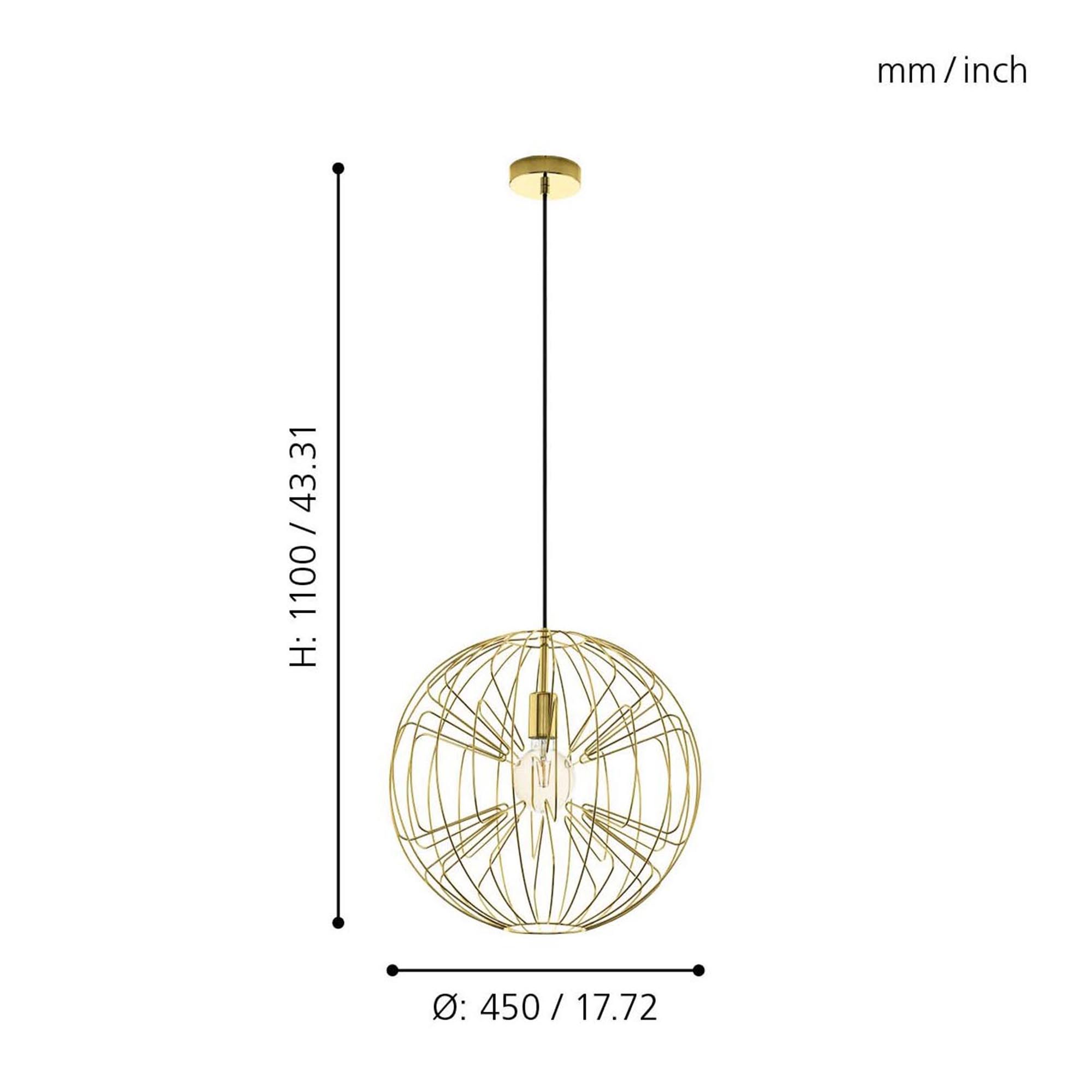 Suspension métal laiton OKINZURI E27 1X60W