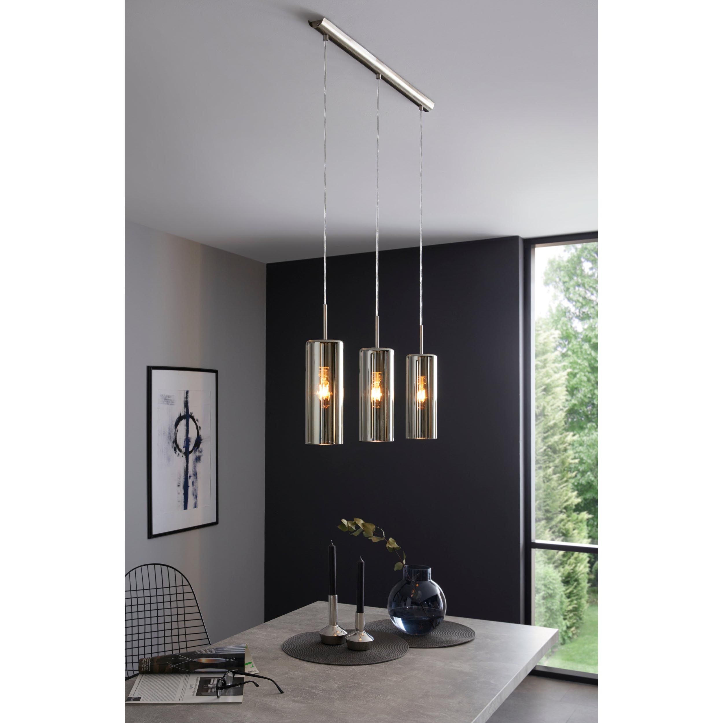 Suspension métal argenté SELVINO barre 3  E27 3X15W