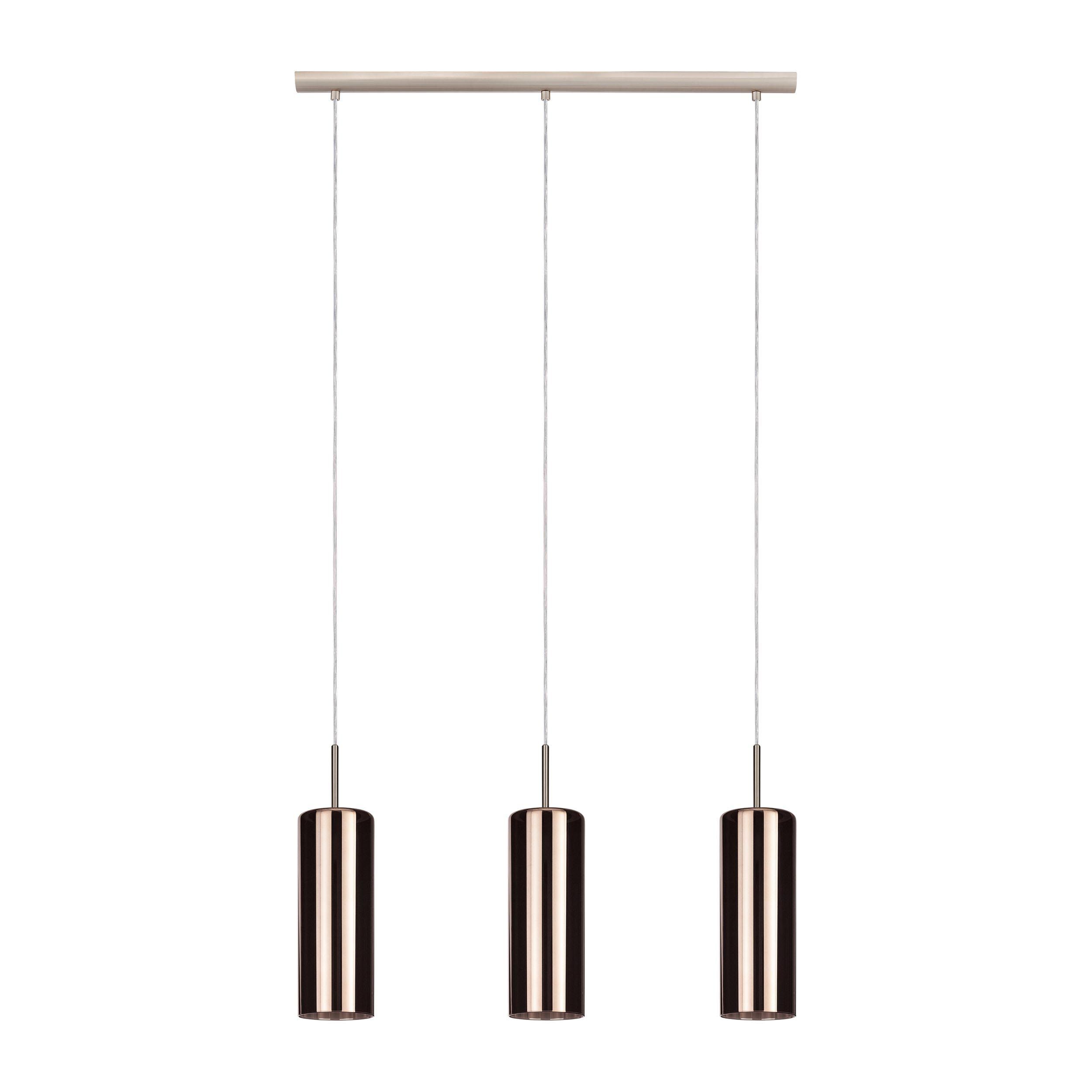 Suspension métal argenté SELVINO barre 3 E27 3X15W