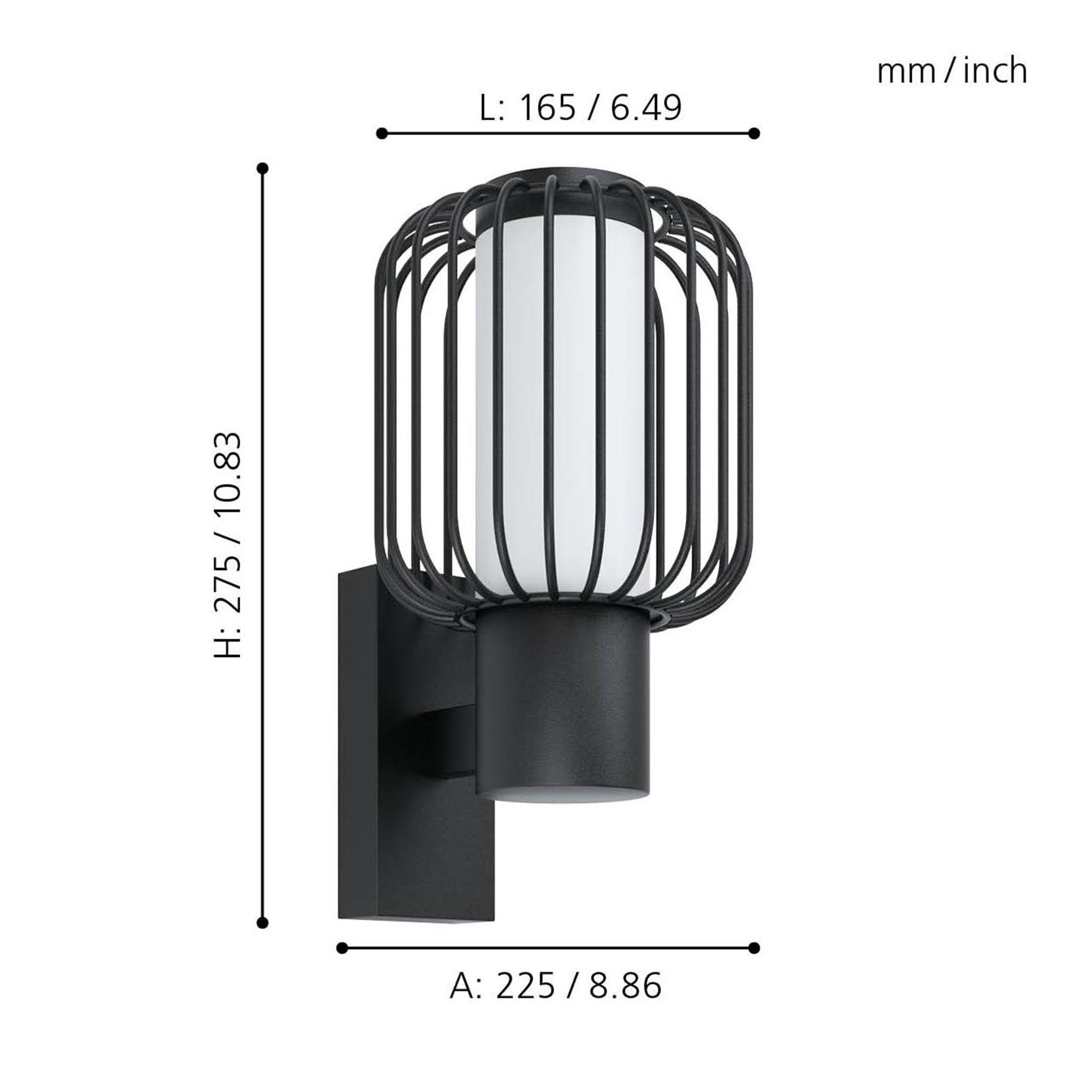 Applique extérieure métal noir RAVELLO E27 1X28W