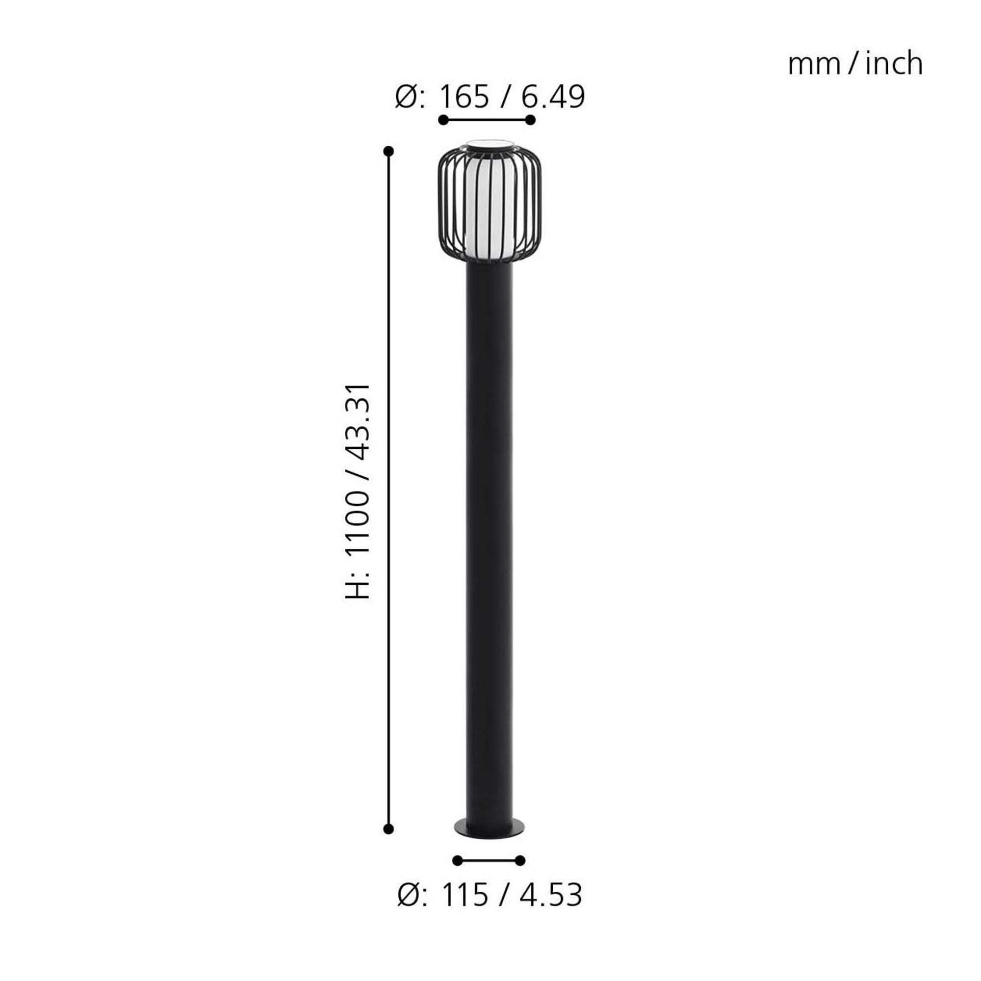 Lampadaire extérieur métal noir RAVELLO E27 1X28W