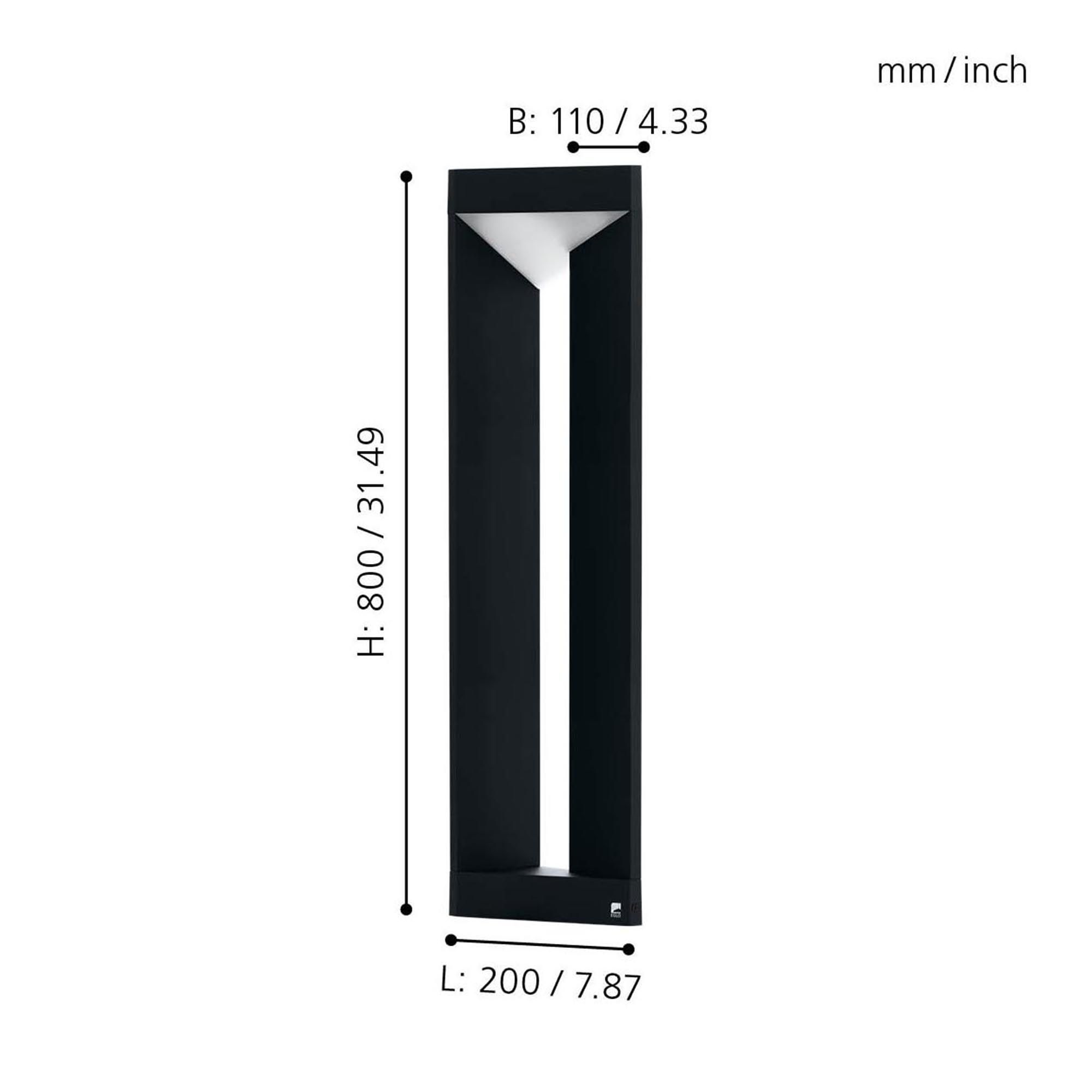 Lampadaire extérieur métal noir NEMBRO LED INT 1X10W