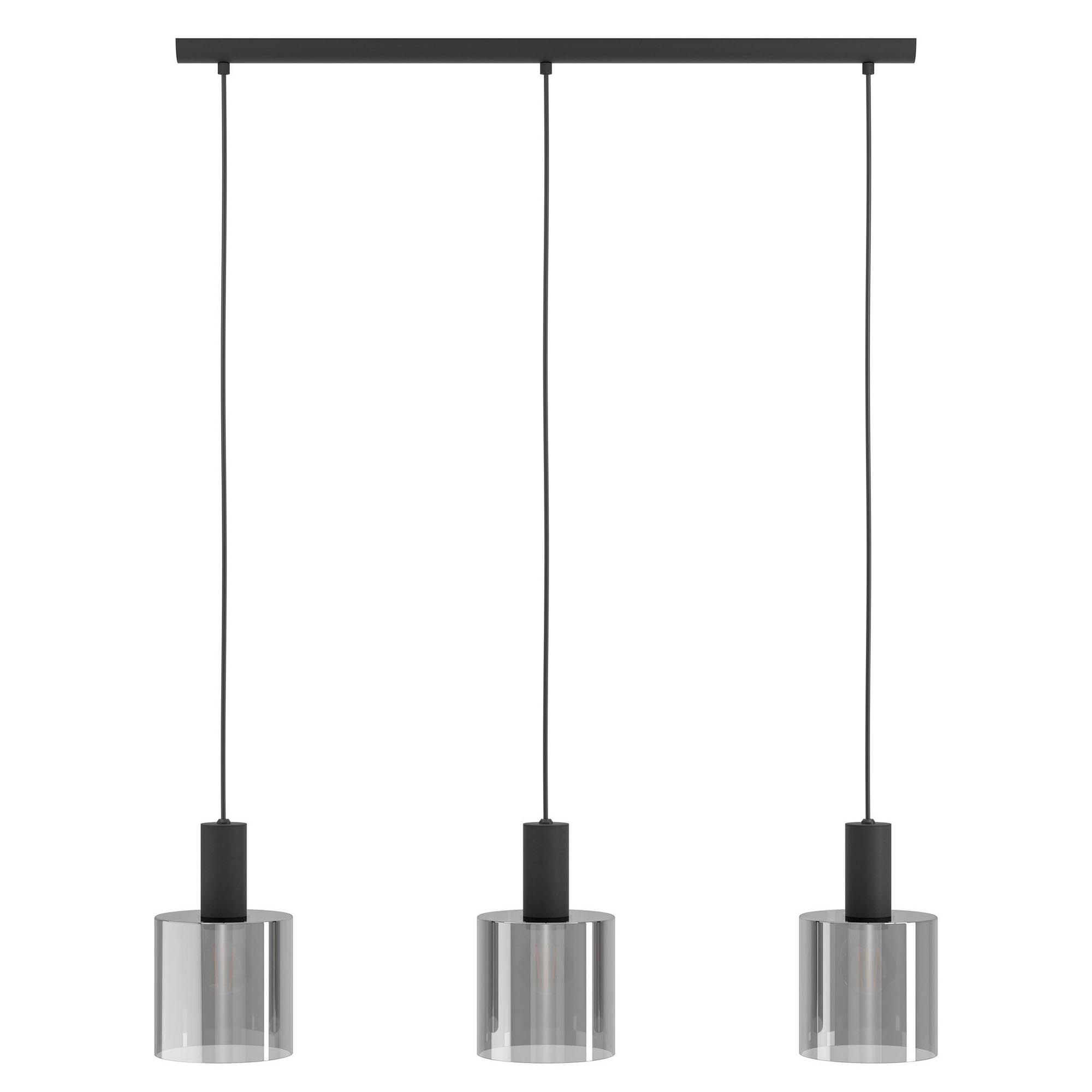 Suspension en métal et verreries fumées GOROSIBA E27 3X40W