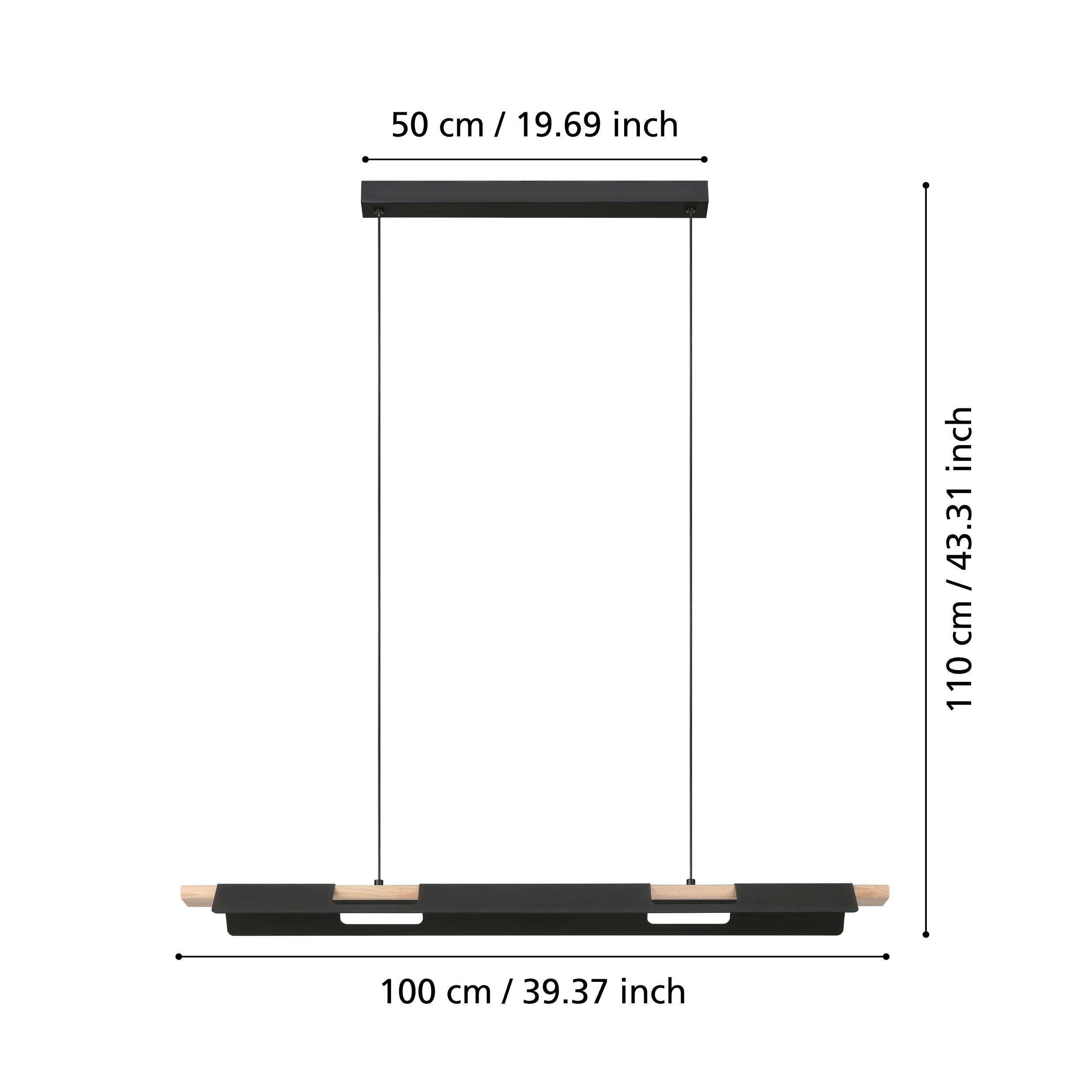 Suspension métal noir ERMUA LED INT 1X27W