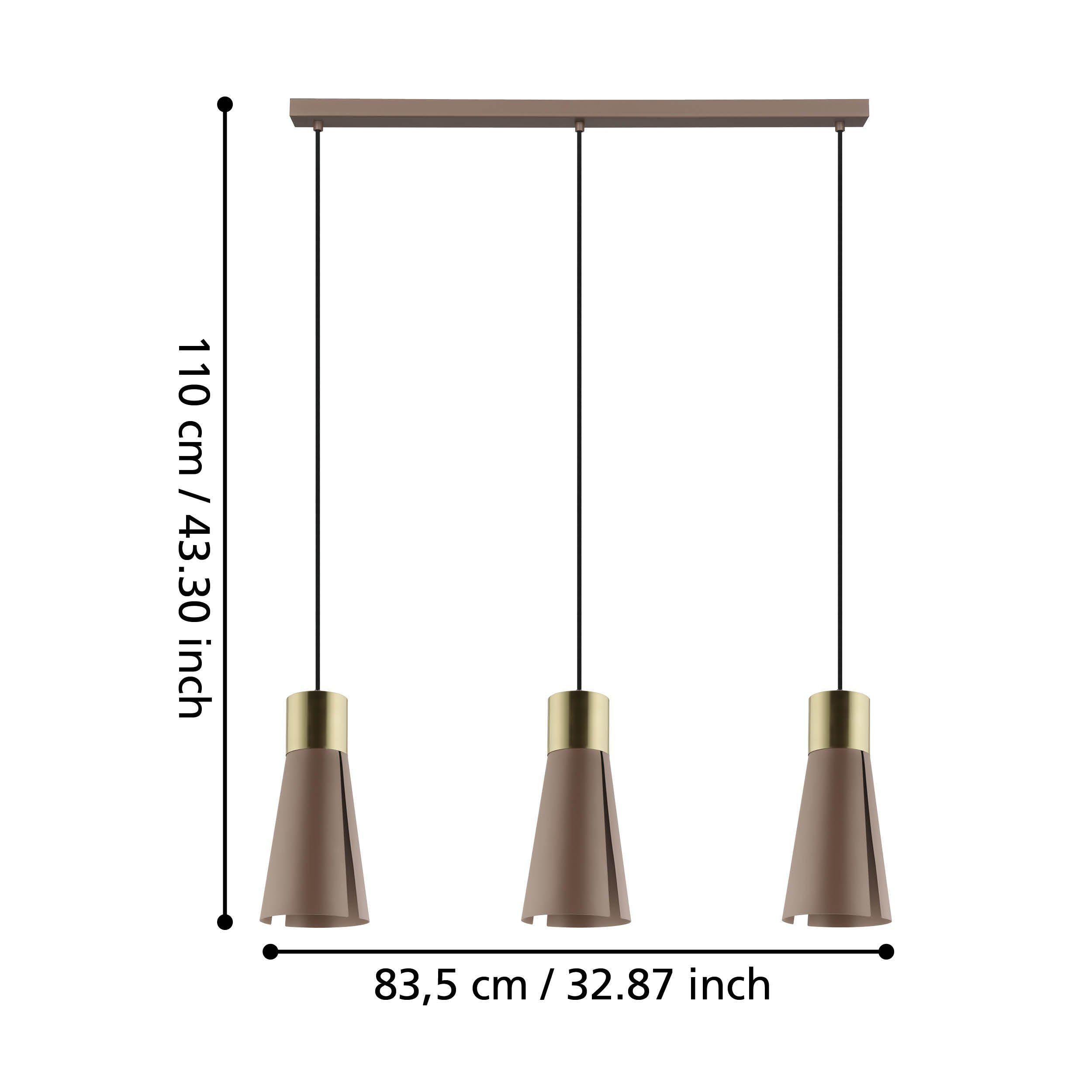 Suspension métal marron LOSALOMAS GU10 3X4,5W