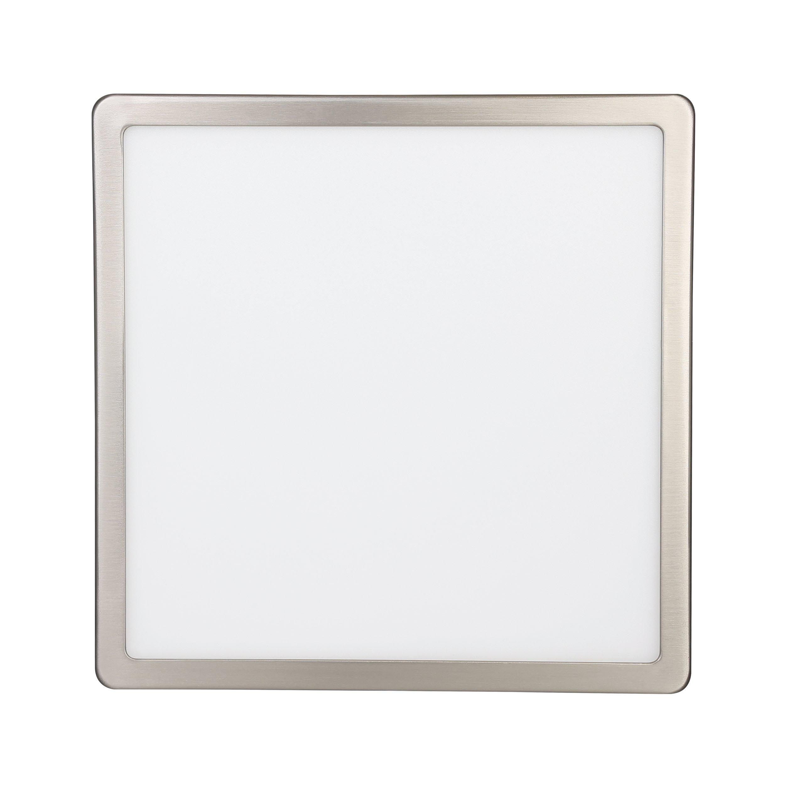 Plafonnier métal nickel FUEVA-Z carré LED INT 1X19,5W