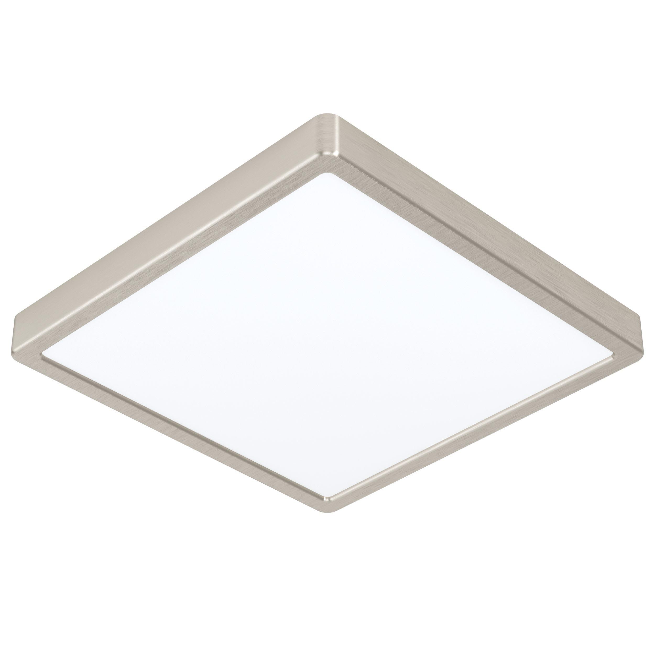 Plafonnier métal nickel FUEVA-Z carré LED INT 1X19,5W