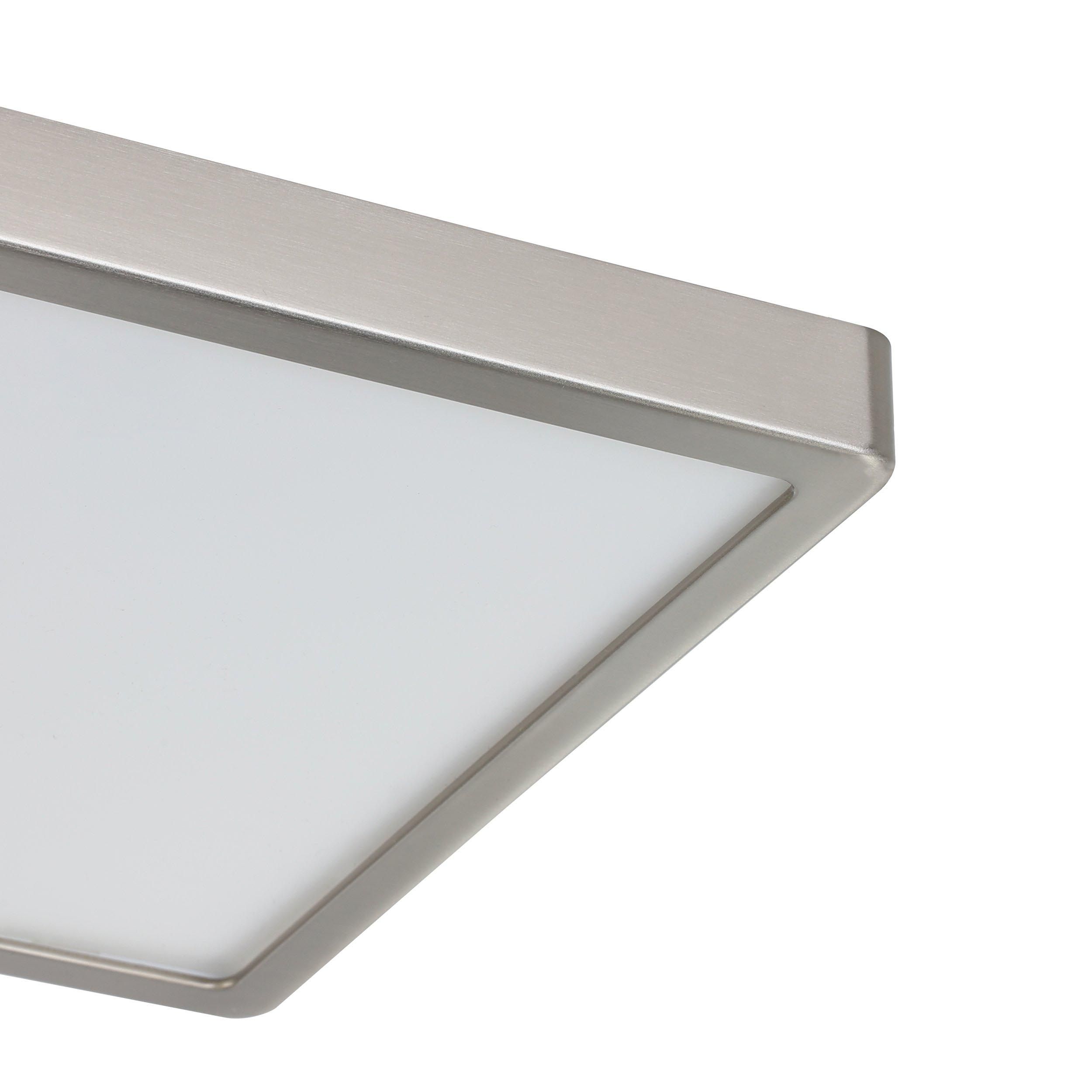 Plafonnier métal nickel FUEVA-Z carré LED INT 1X19,5W