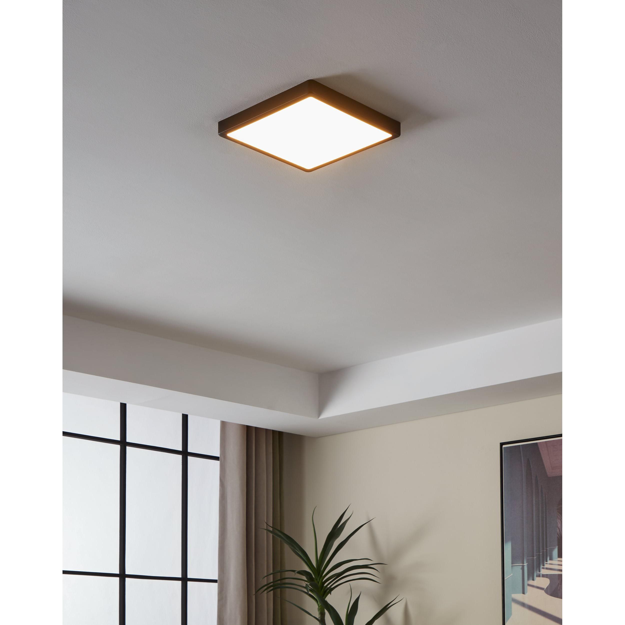 Plafonnier métal noir FUEVA-Z carré LED INT 1X19,5W