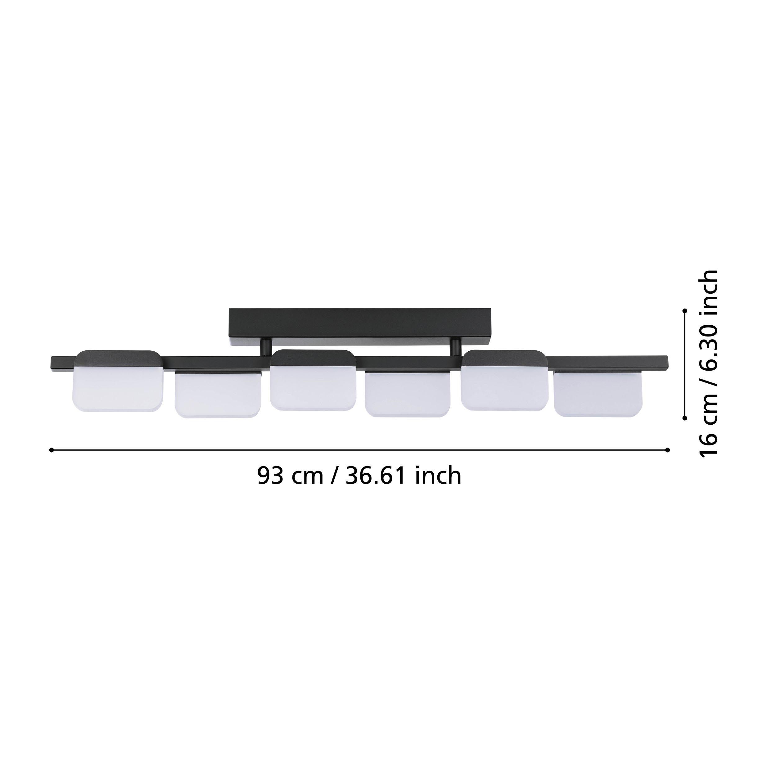 Plafonnier métal noir ERVIDEL LED INT 6X4,5W