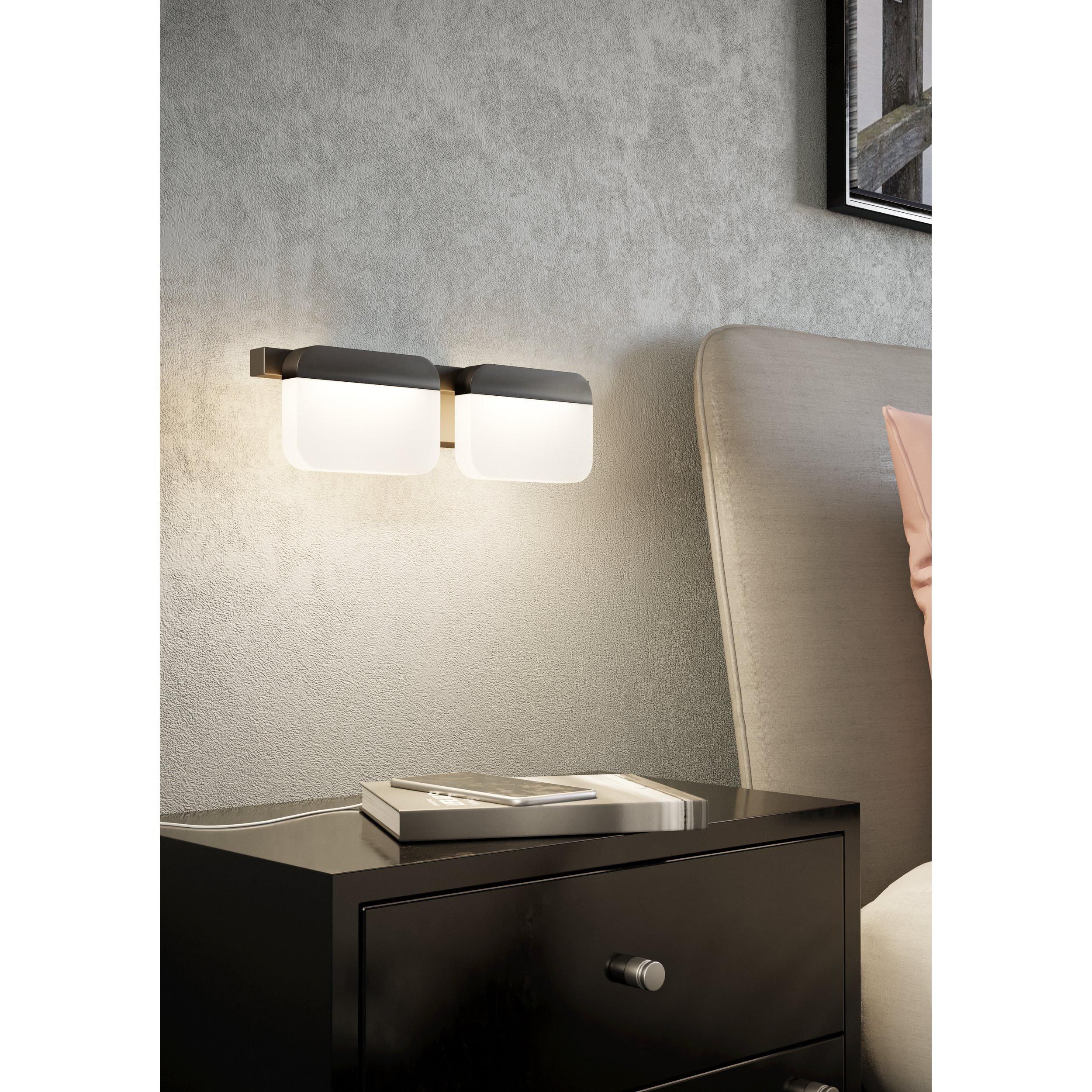 Applique murale métal noir ERVIDEL LED INT 2X4,5W