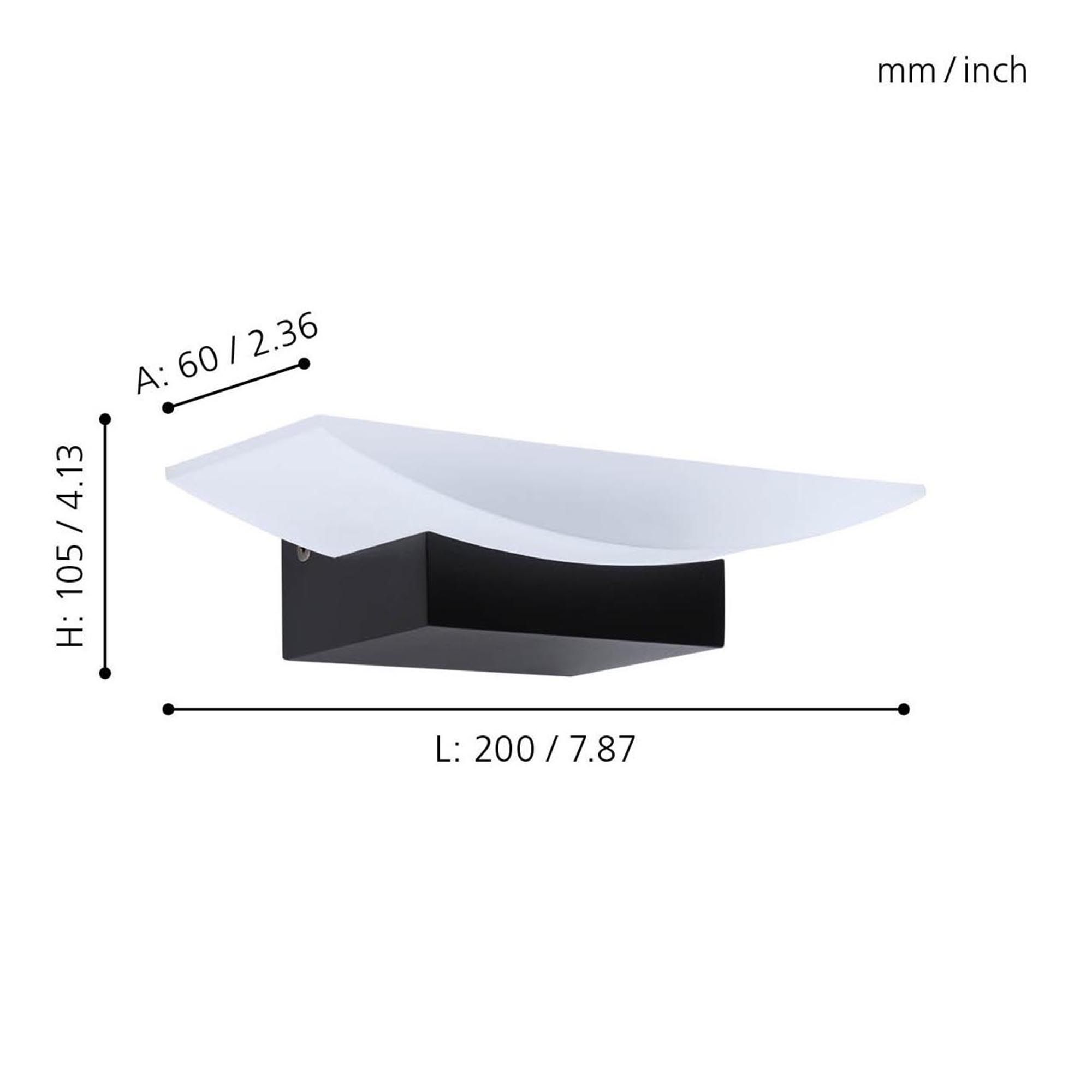 Applique murale métal noir METRASS LED INT 1X5,6W