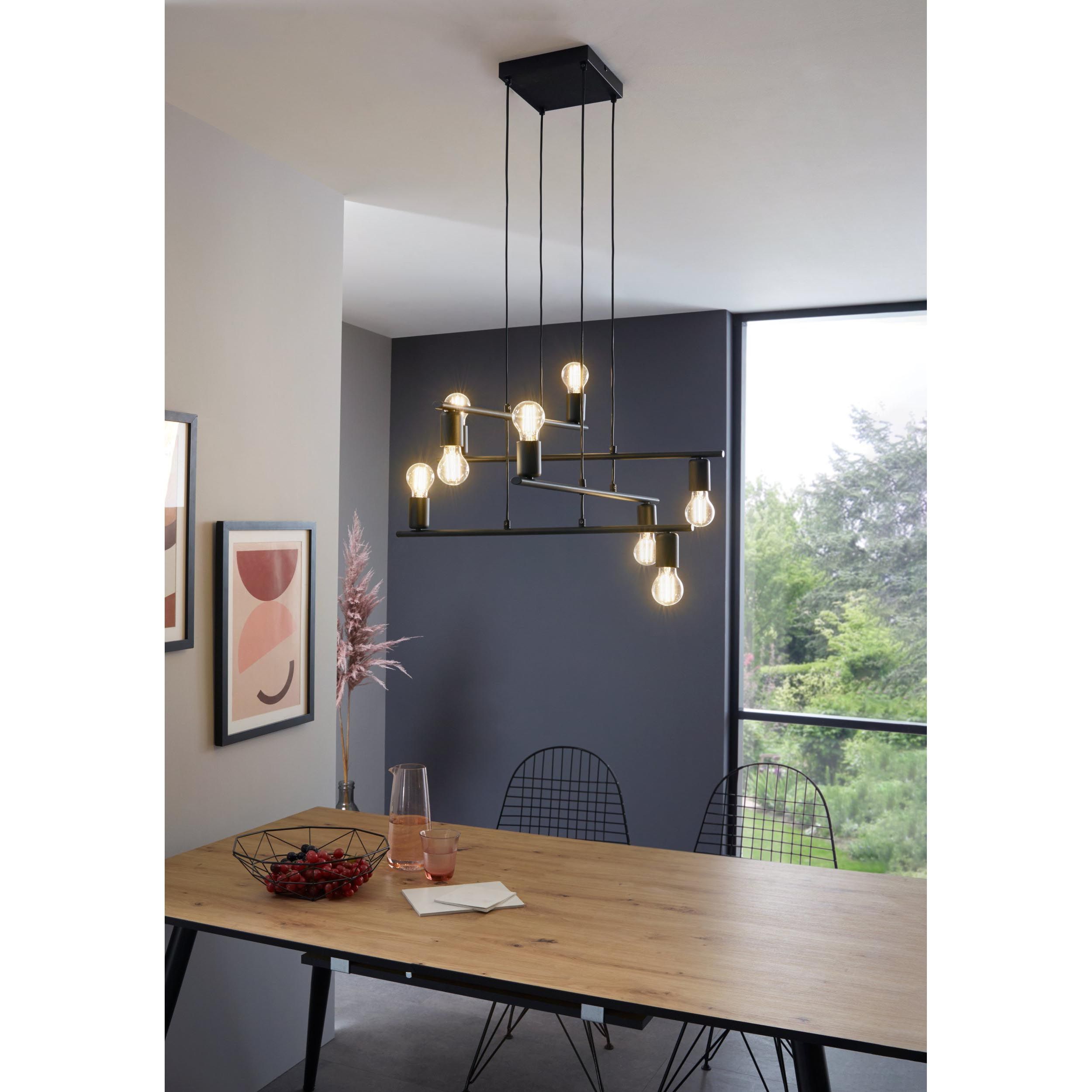 Suspension métal noir MEZZANA E27 8X40W