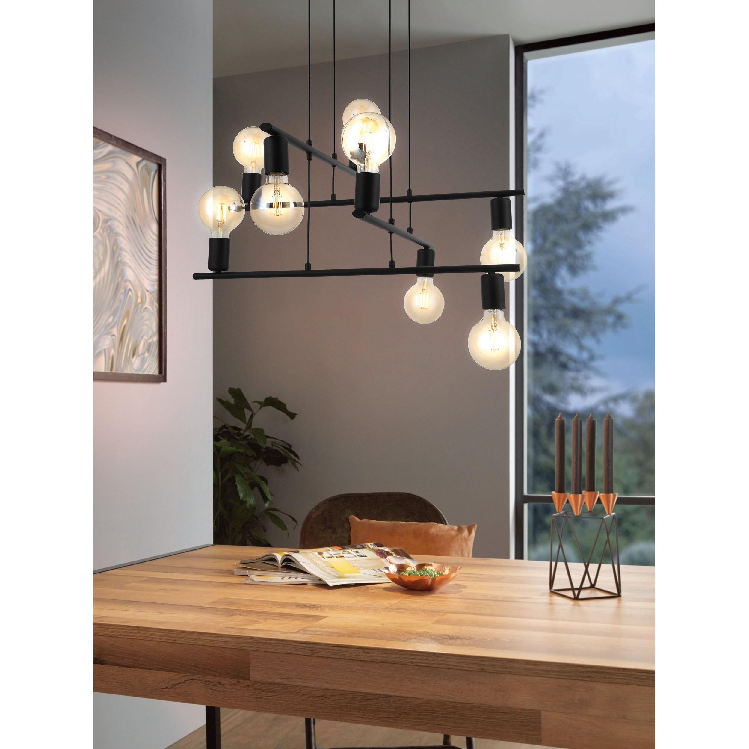 Suspension métal noir MEZZANA E27 8X40W