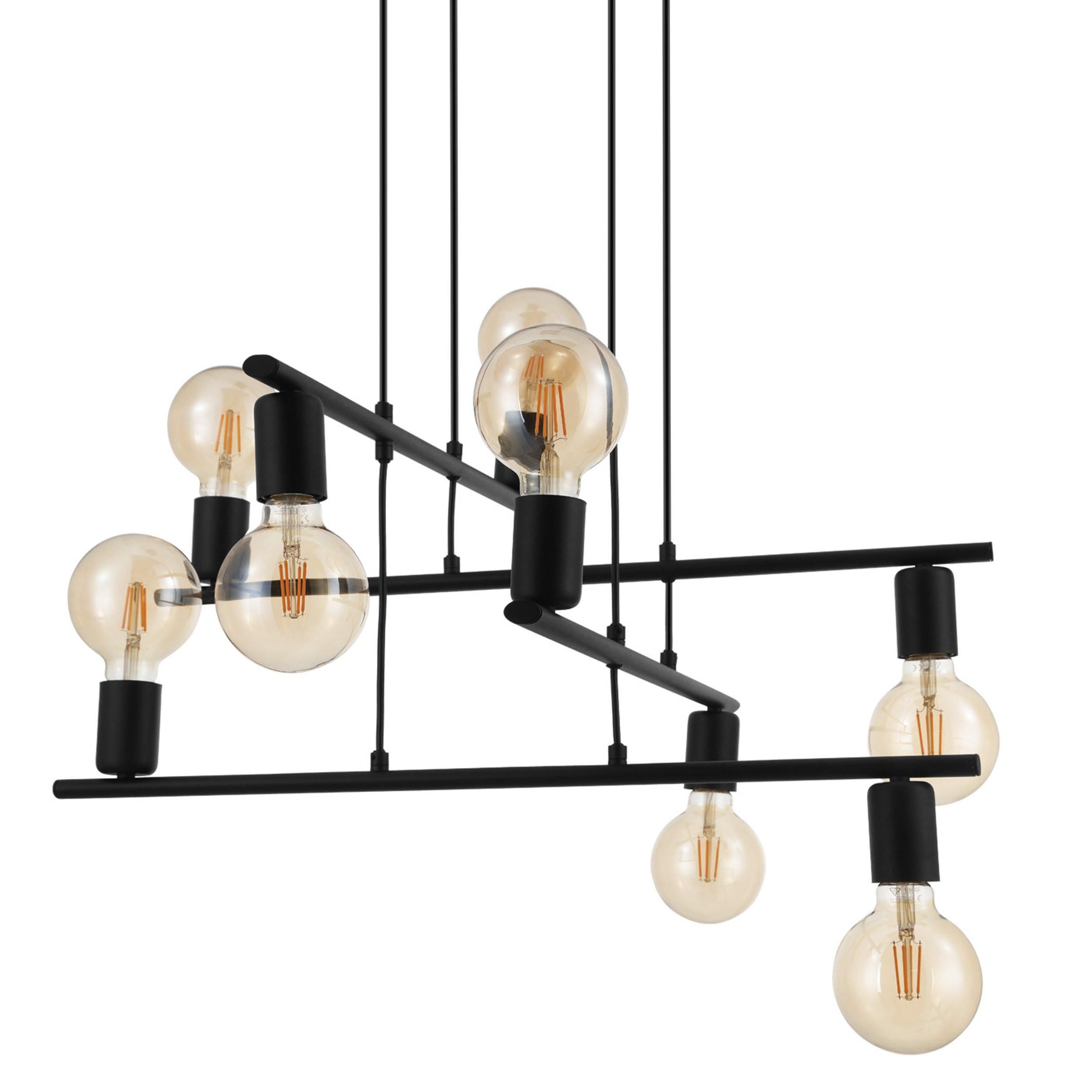 Suspension métal noir MEZZANA E27 8X40W