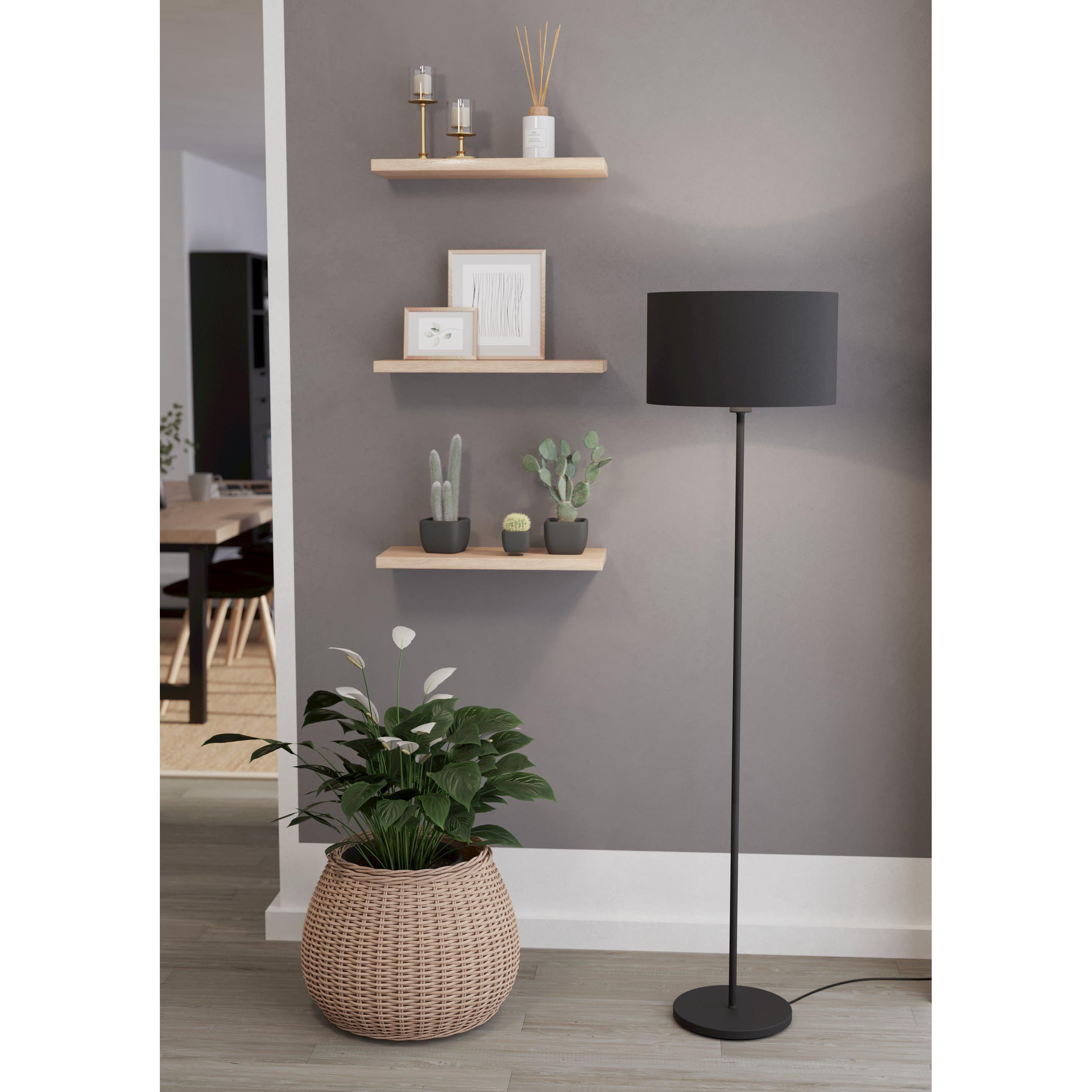 Lampadaire tissu noir MASERLO 1 E27 1X40W