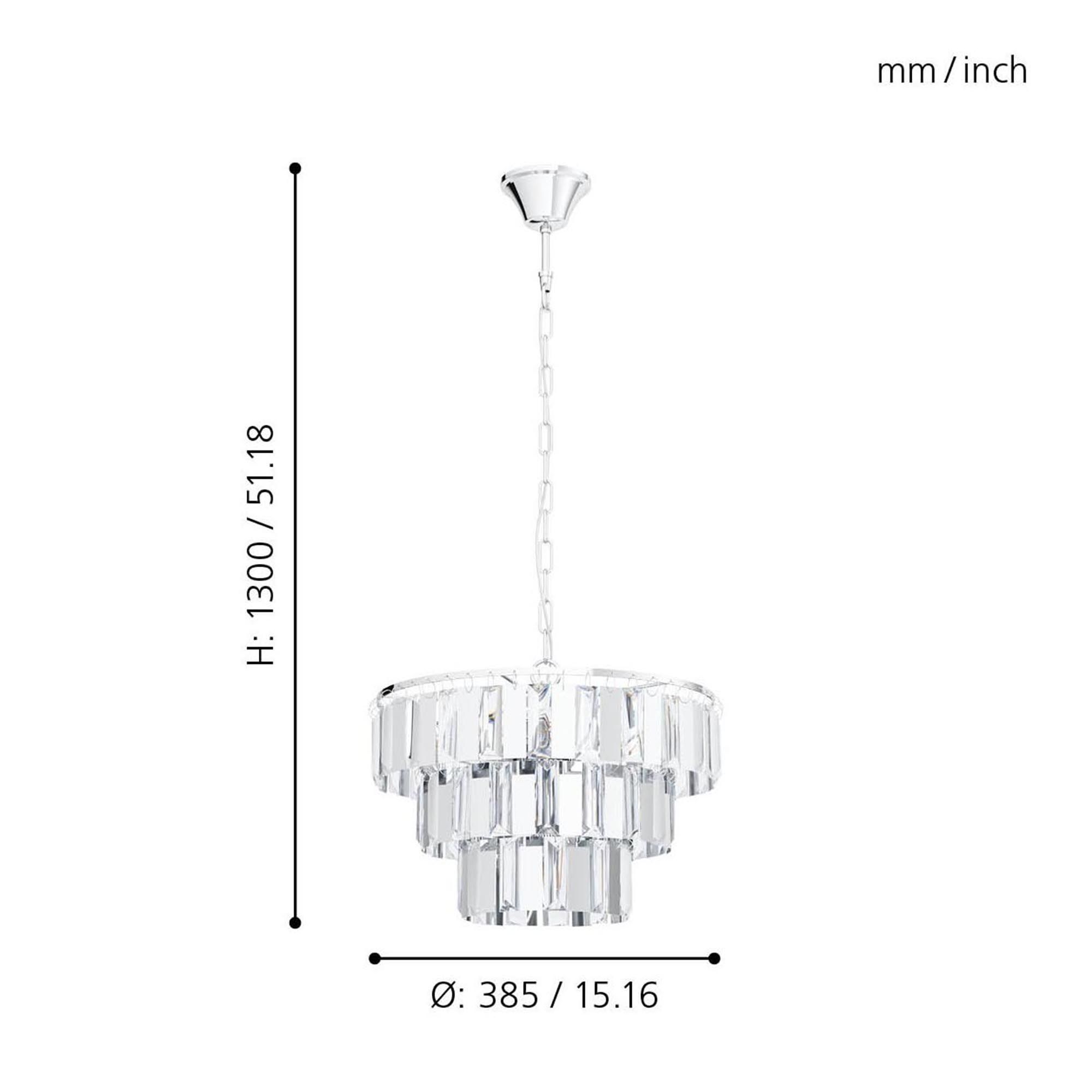 Suspension métal argenté ERSEKA E14 5X40W