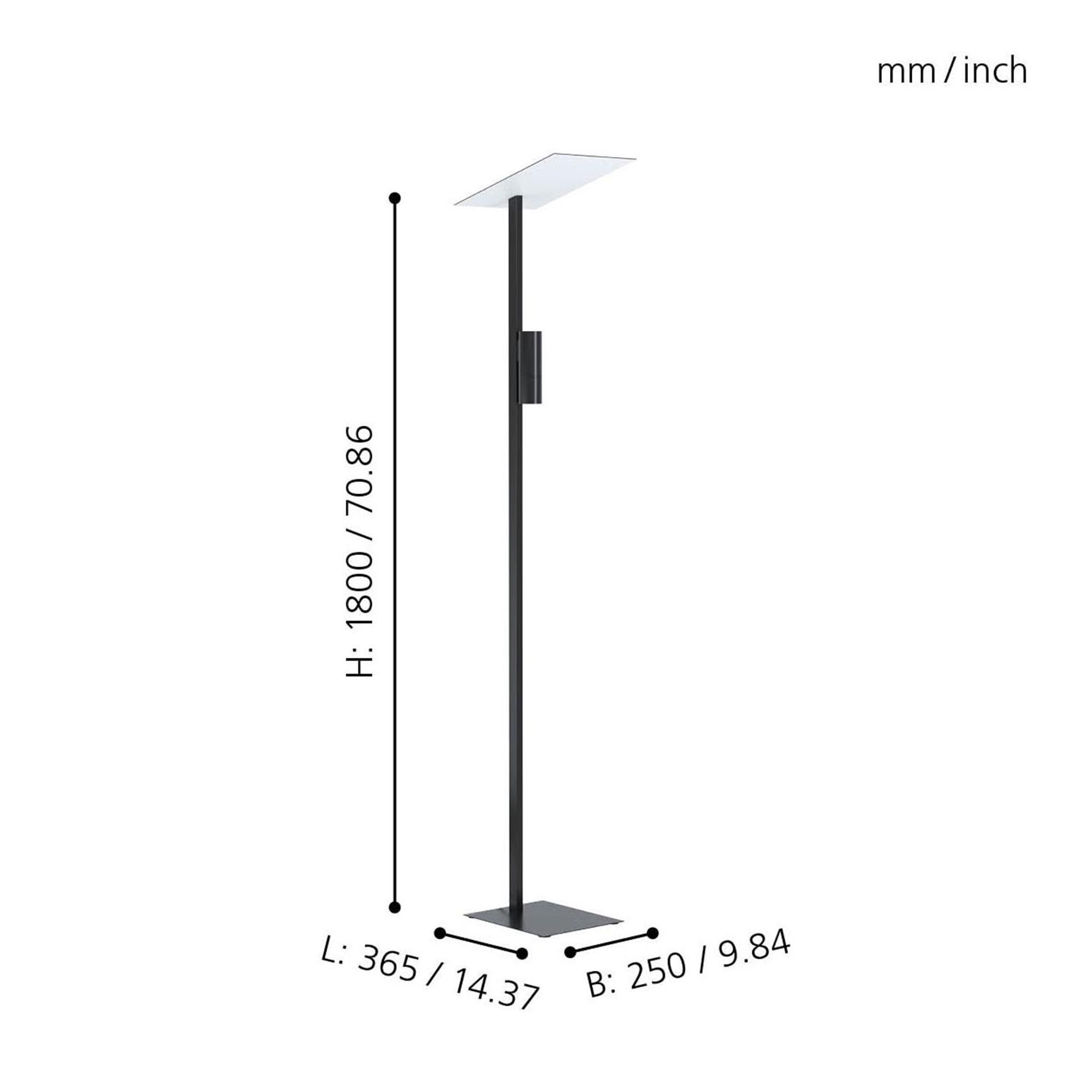 Lampadaire métal noir BUDENSEA GU10 2X4,5W