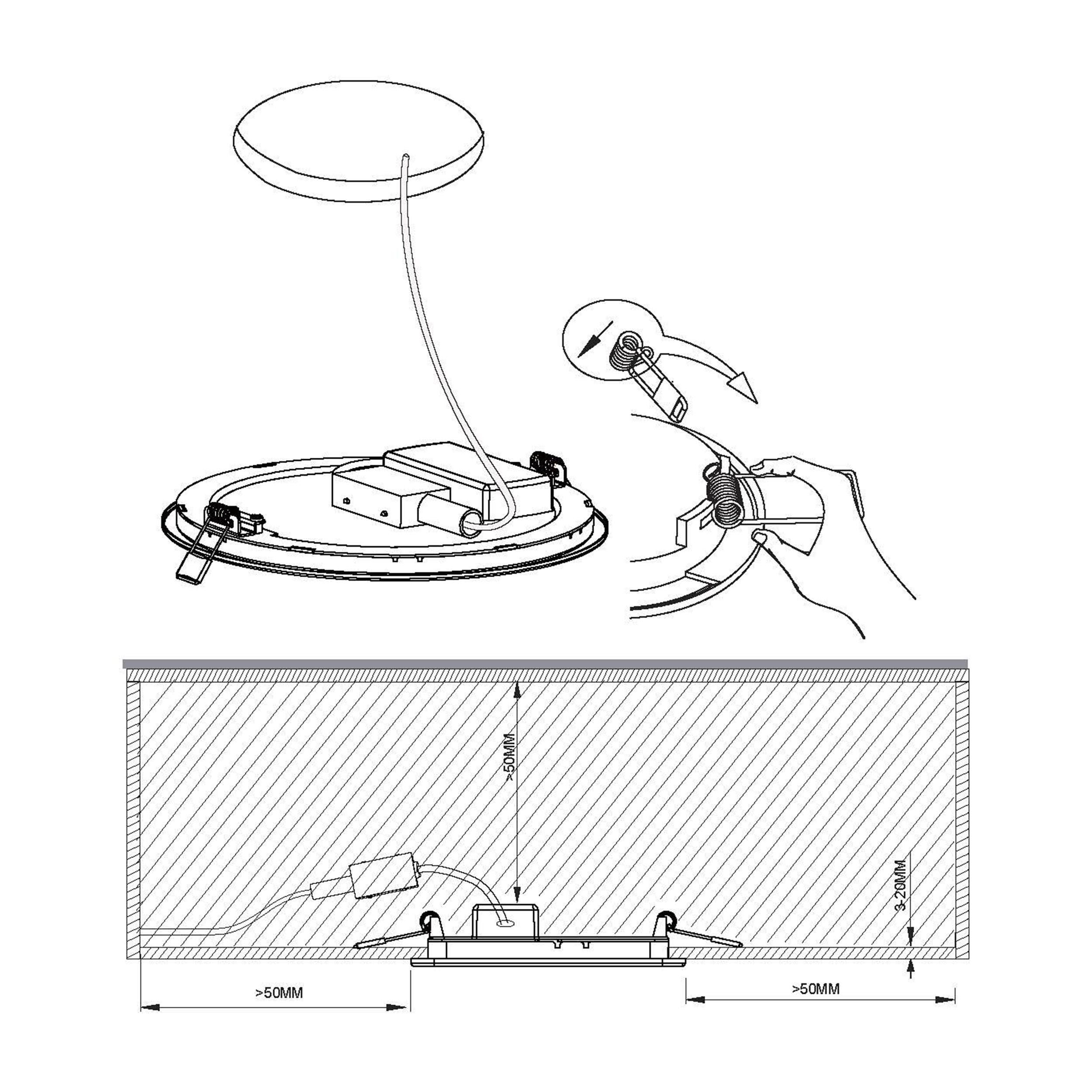 Spot à encastrer plastique blanc FUEVA 5 D16,6CM  LED INT 1X11W