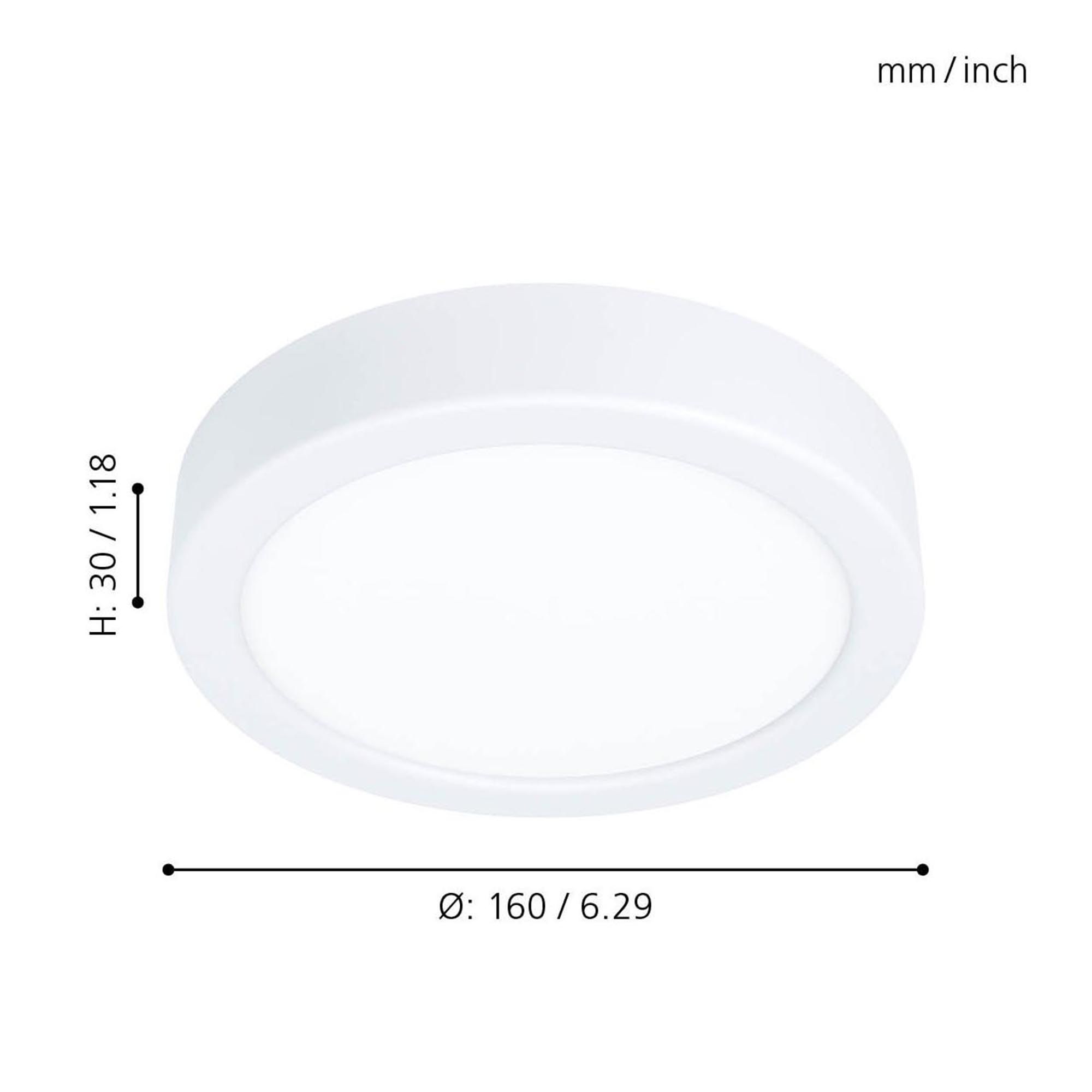 Plafonnier plastique blanc FUEVA 5 D16CM LED INT 1X11W