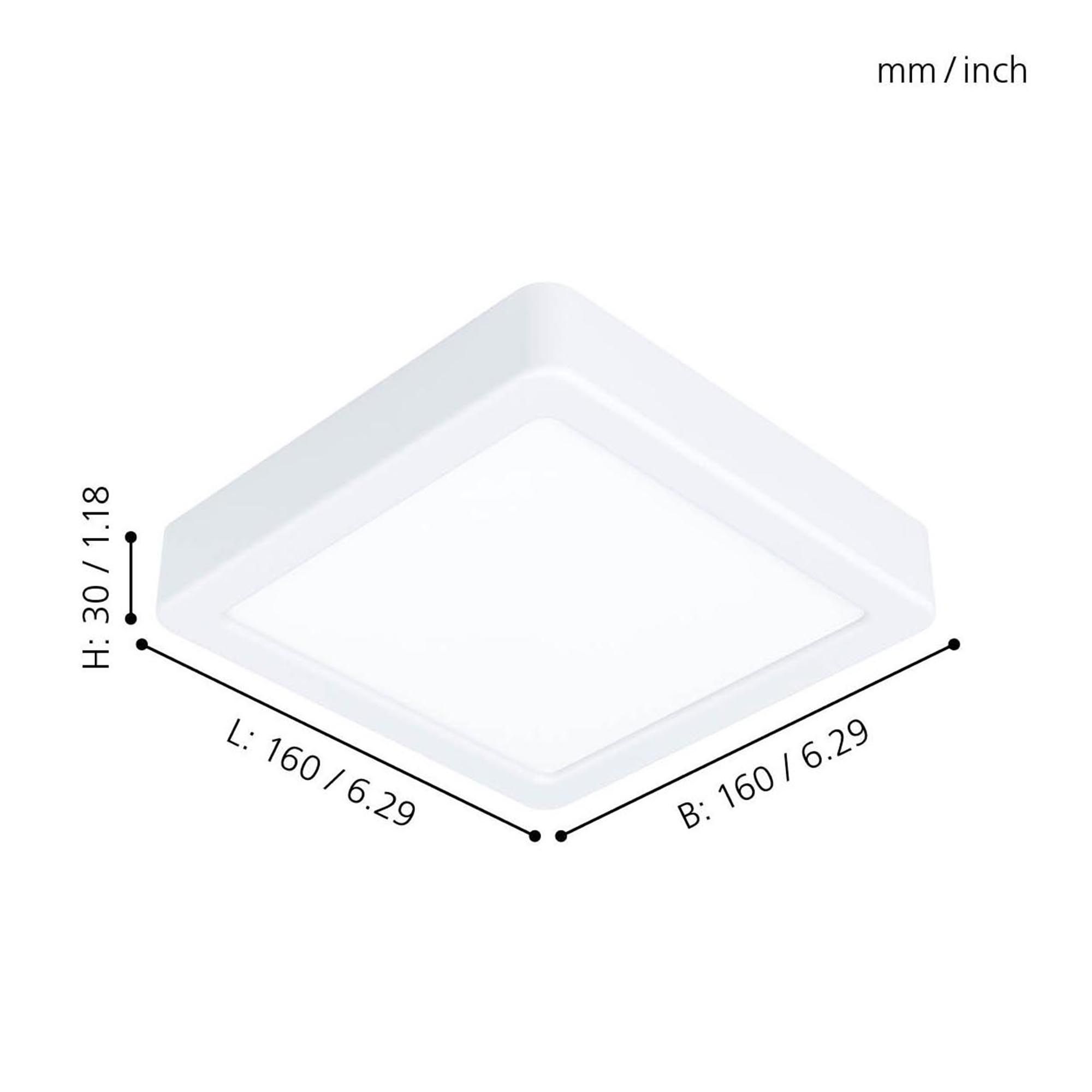 Plafonnier plastique blanc FUEVA 5 carré 1 LED INT 1X11W