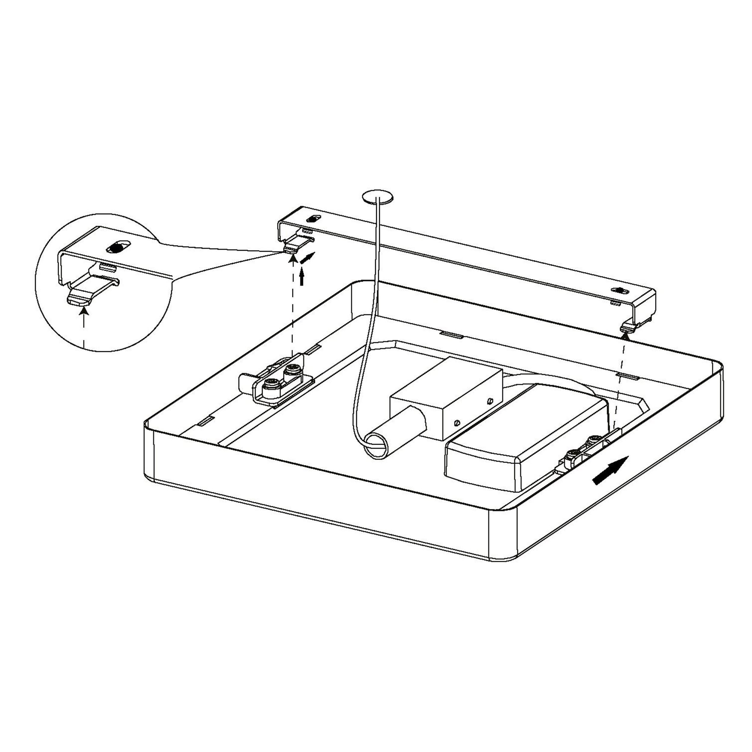 Plafonnier plastique argenté FUEVA 5 LED INT 2X20,5W