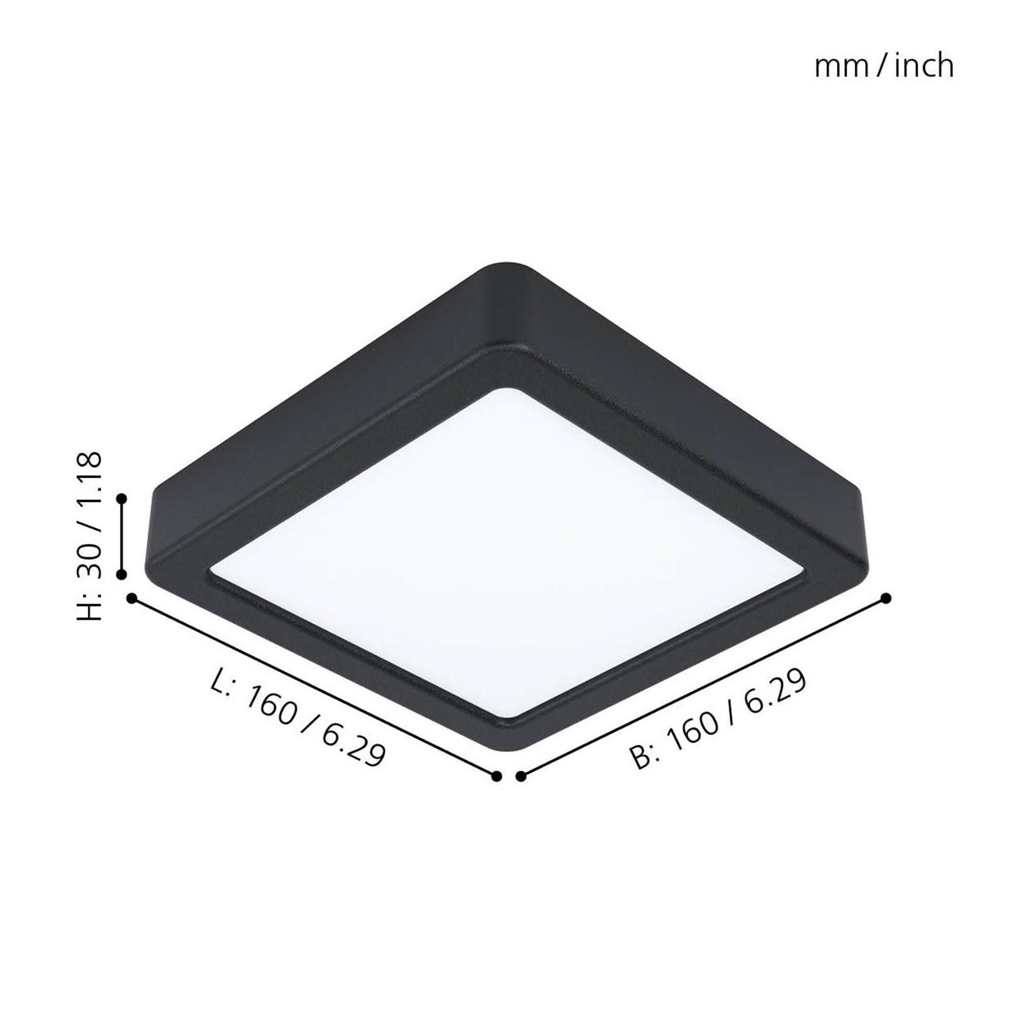 Plafonnier plastique noir FUEVA 5 LED INT 5X11W