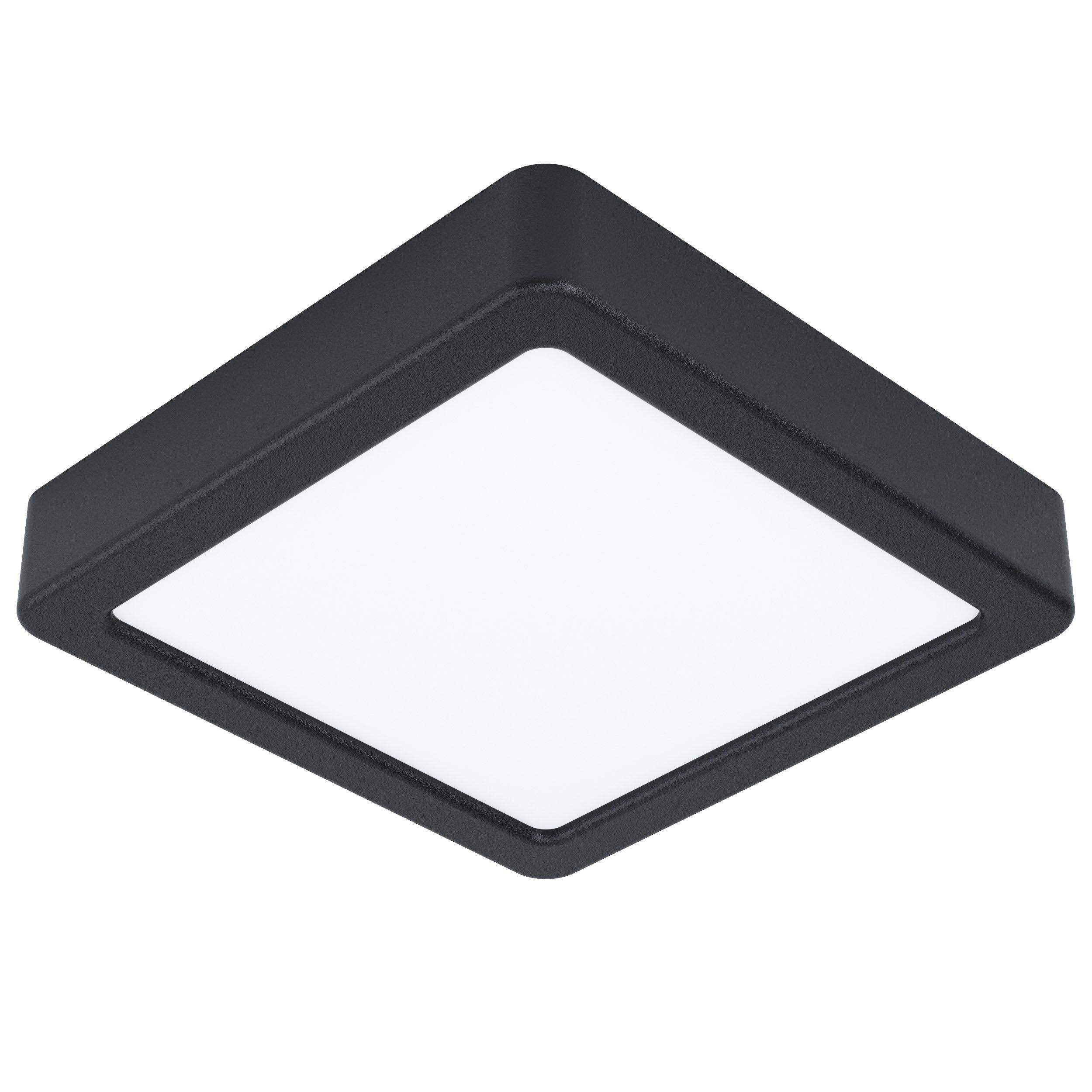 Plafonnier plastique noir FUEVA 5 16X16CM carré LED INT 1X11W