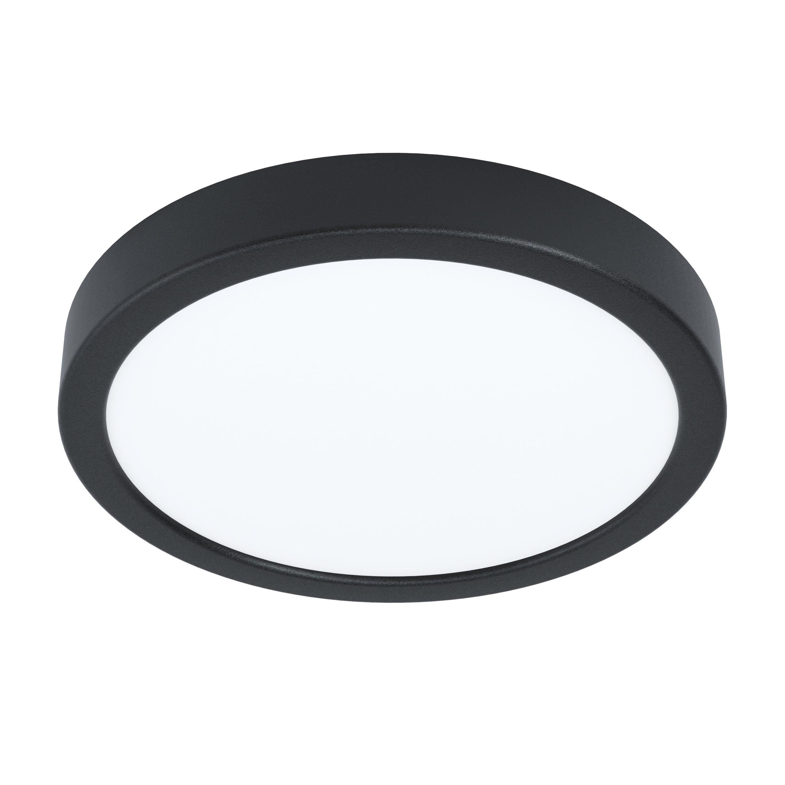 Plafonnier plastique noir FUEVA 5 D21CM rond LED INT 1X17W