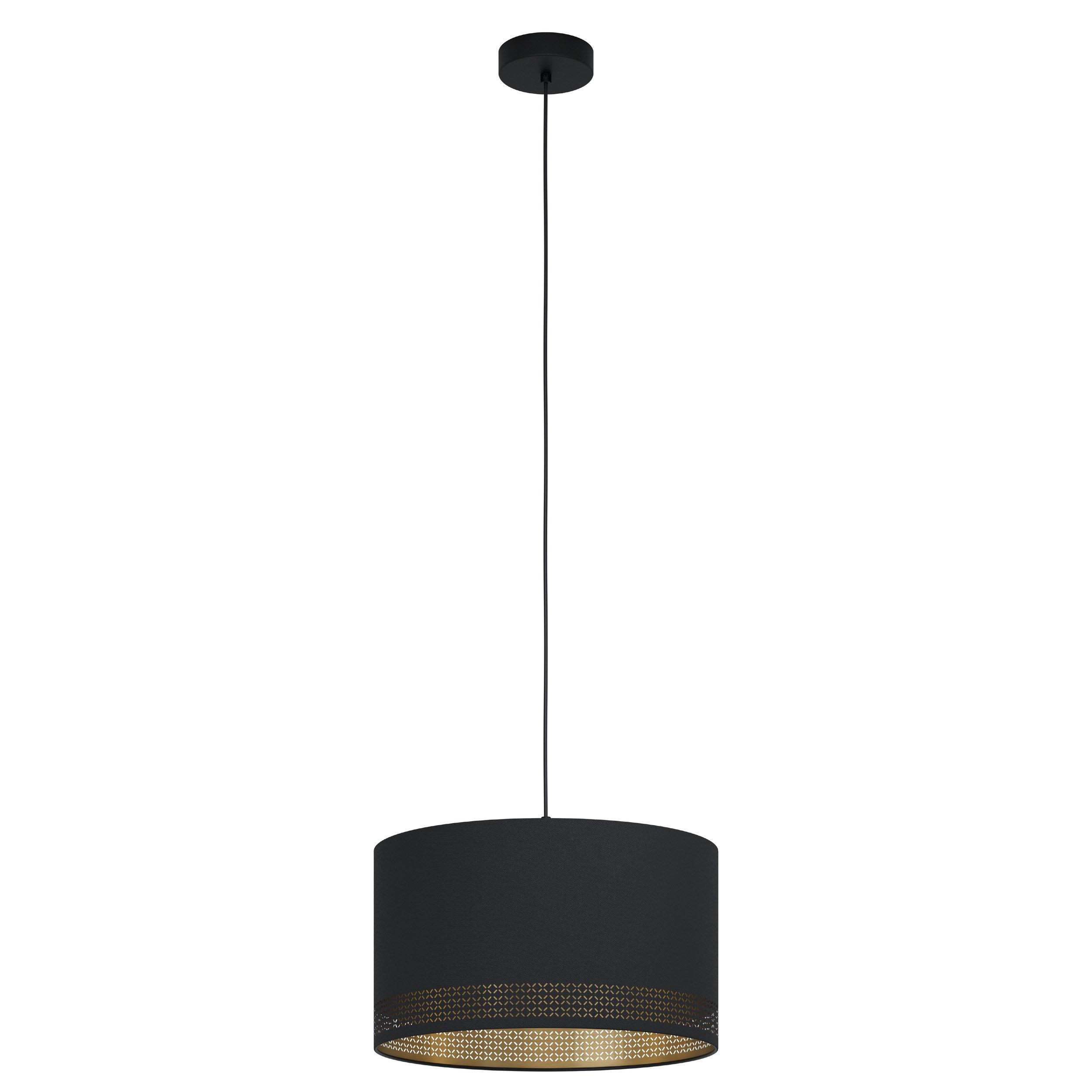 Suspension tissu noir ESTEPERRA E27 1X40W