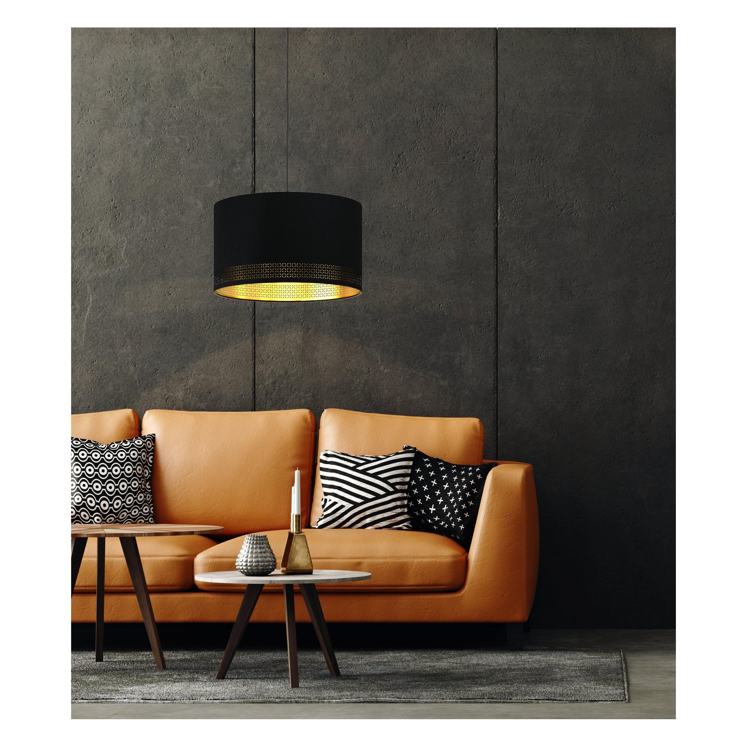 Suspension tissu noir ESTEPERRA E27 1X40W