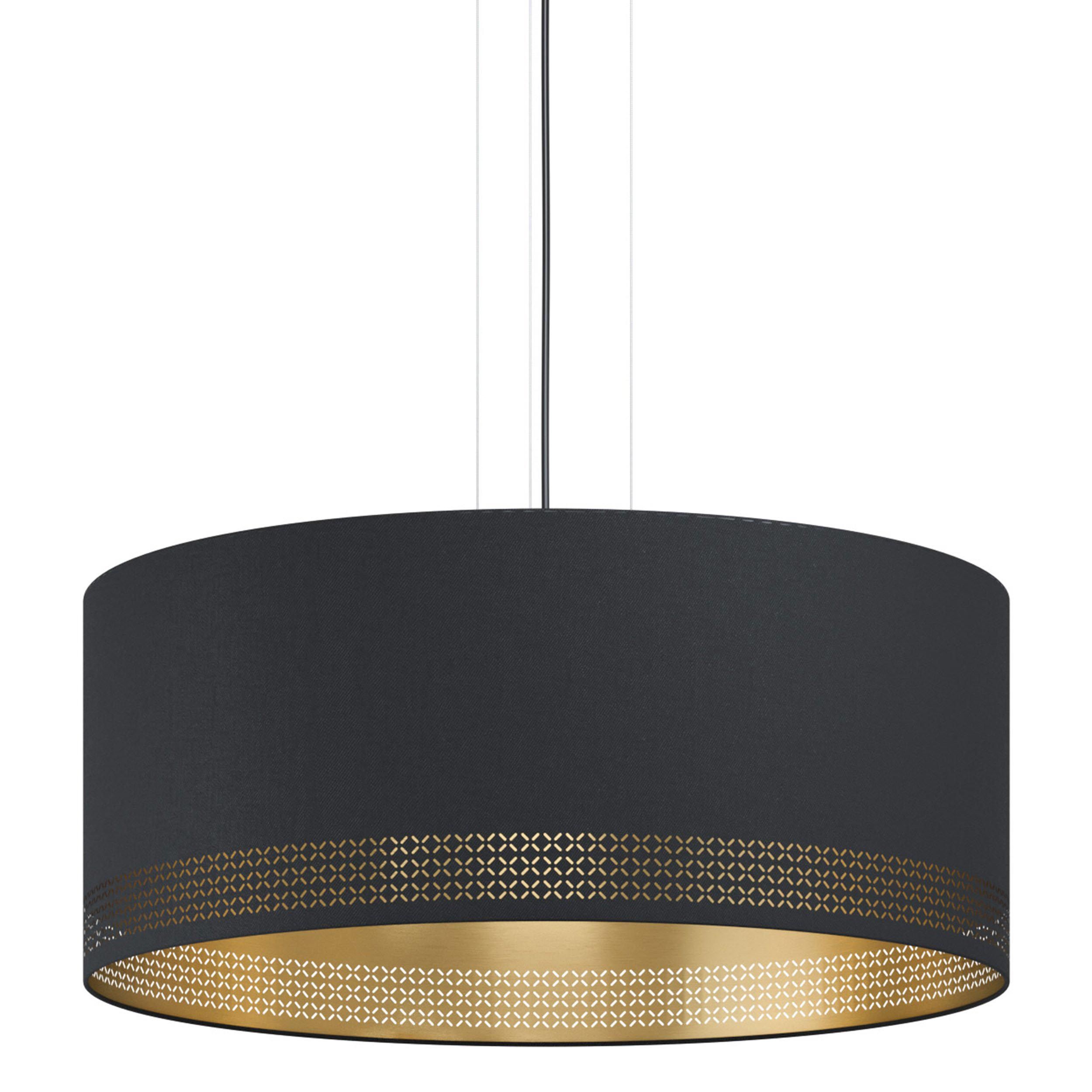 Suspension tissu noir ESTEPERRA E27 3X40W