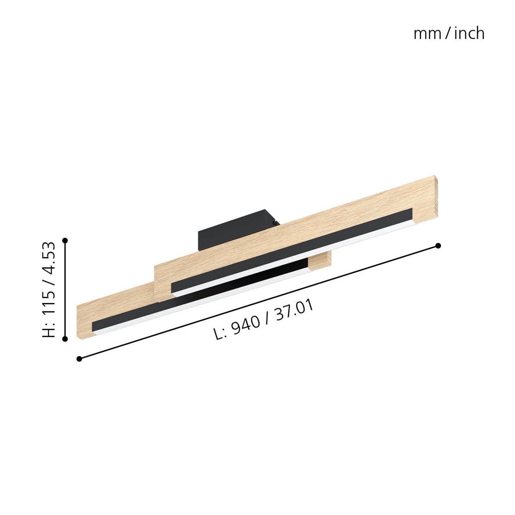 Plafonnier métal noir CAMACHO LED INT 2X10W