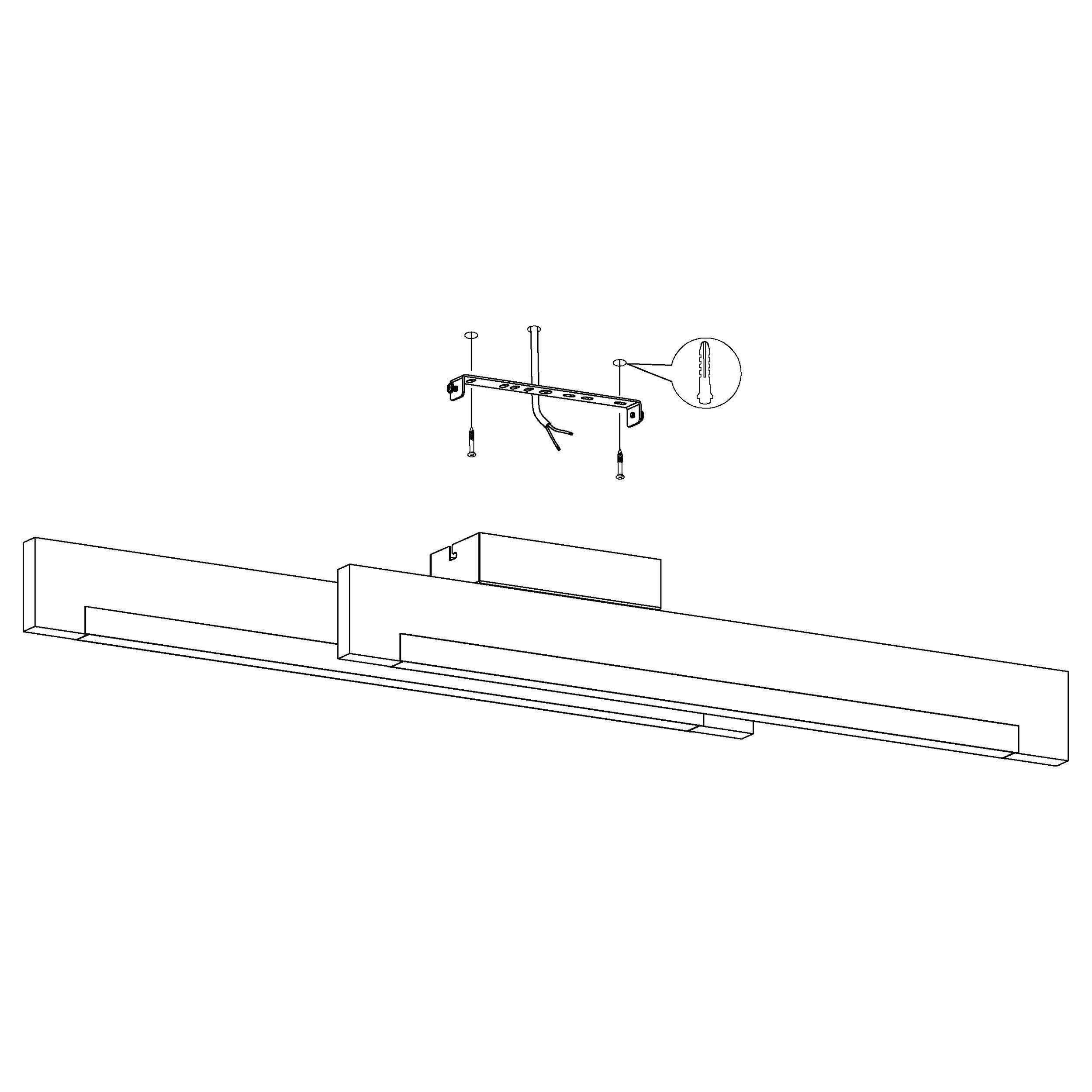 Plafonnier métal noir CAMACHO LED INT 2X10W