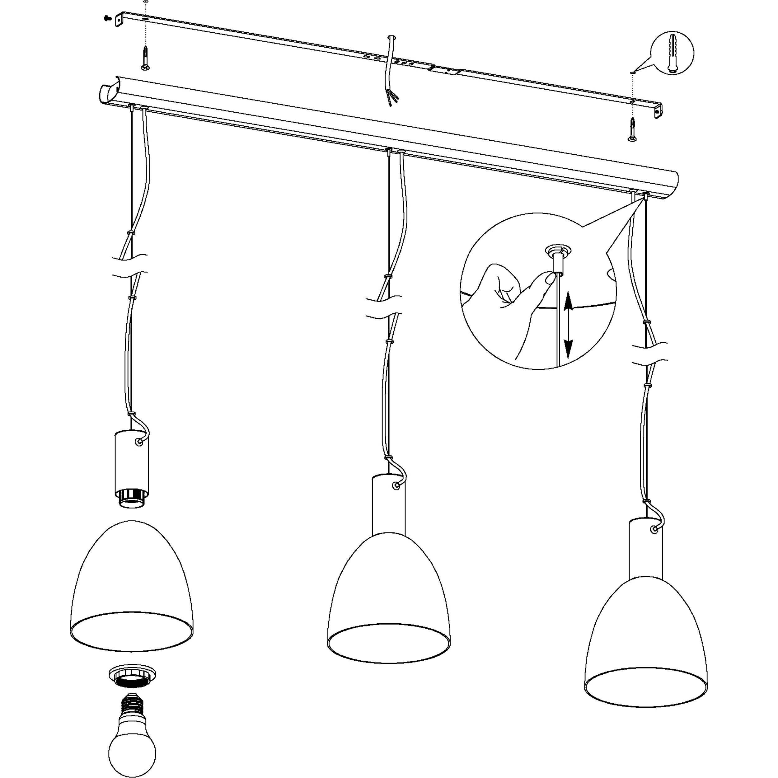 Suspension verre fume LEBALIO E27 3X40W