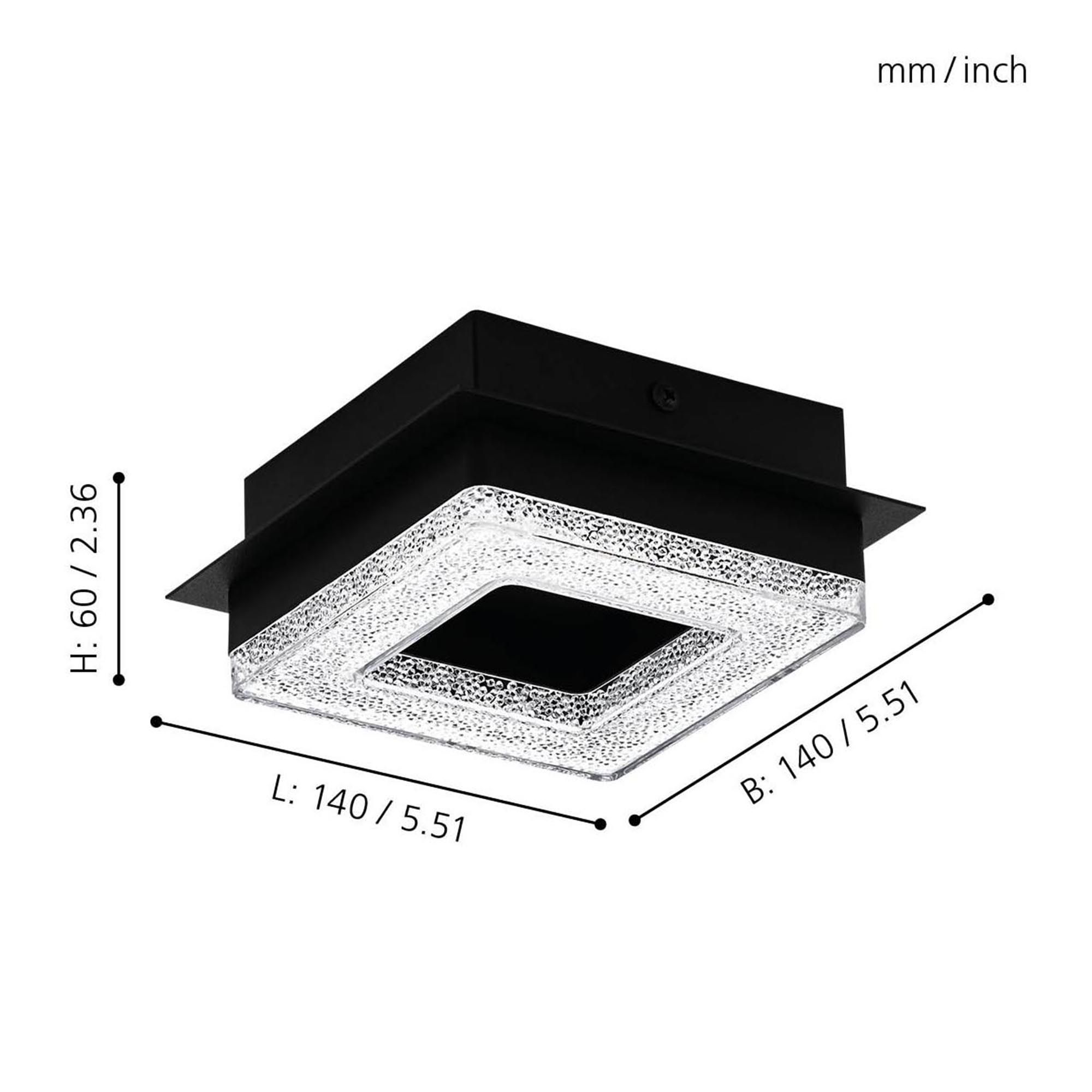 Plafonnier métal noir FRADELO 1 LED INT 1X3,2W