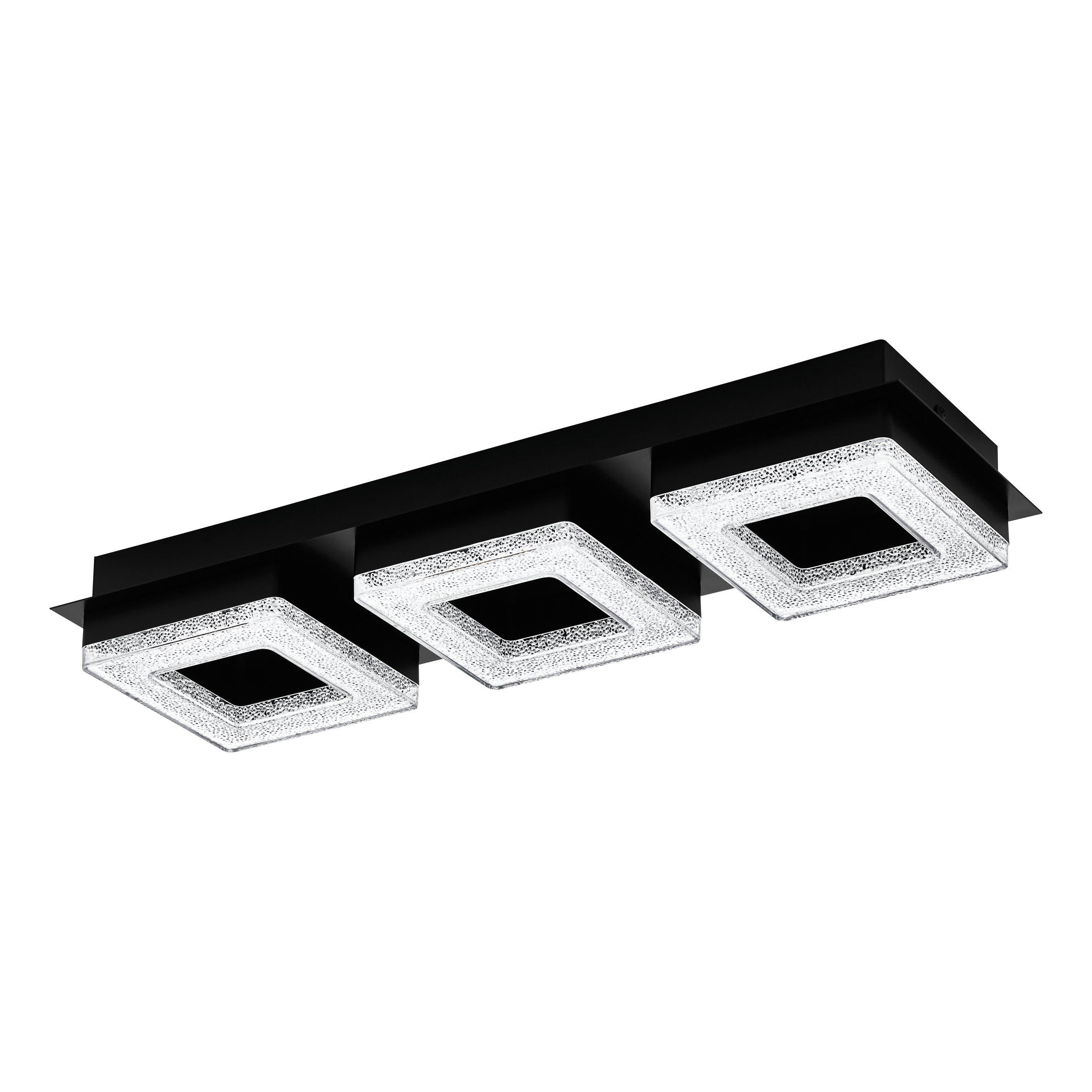 Plafonnier métal noir FRADELO 1 LED INT 3X3,5W