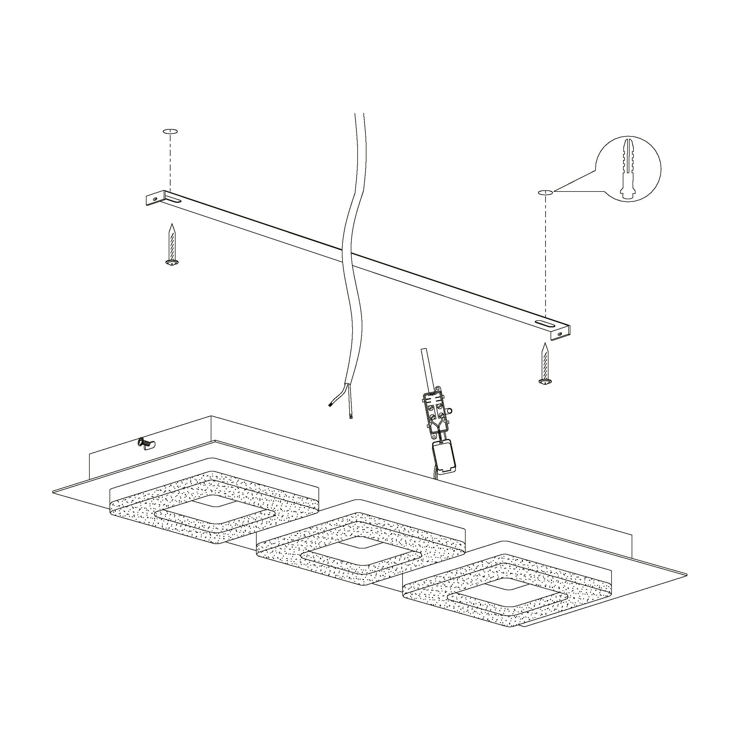 Plafonnier métal noir FRADELO 1 LED INT 3X3,5W