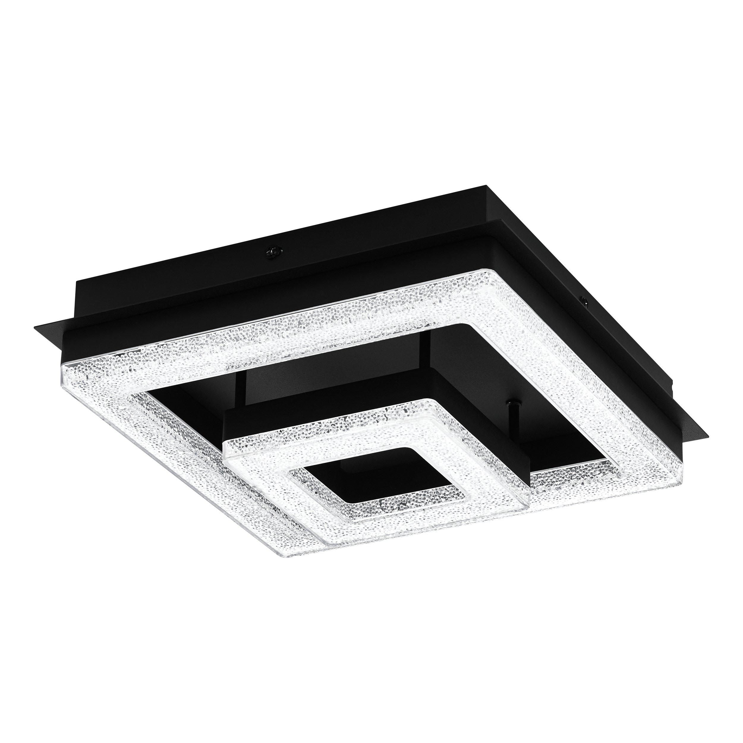 Plafonnier métal noir FRADELO 1 LED INT 4X2W