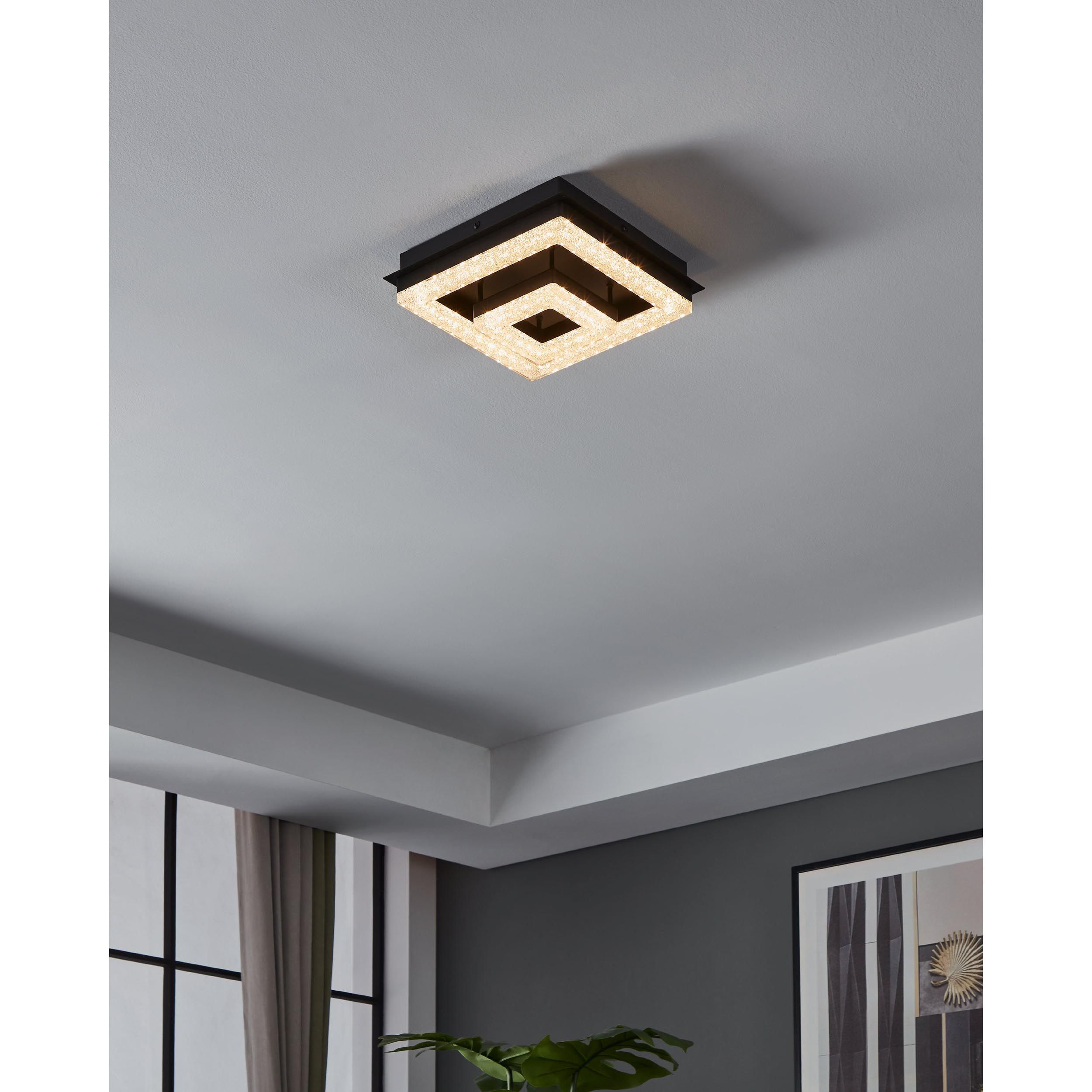 Plafonnier métal noir FRADELO 1 LED INT 4X2W